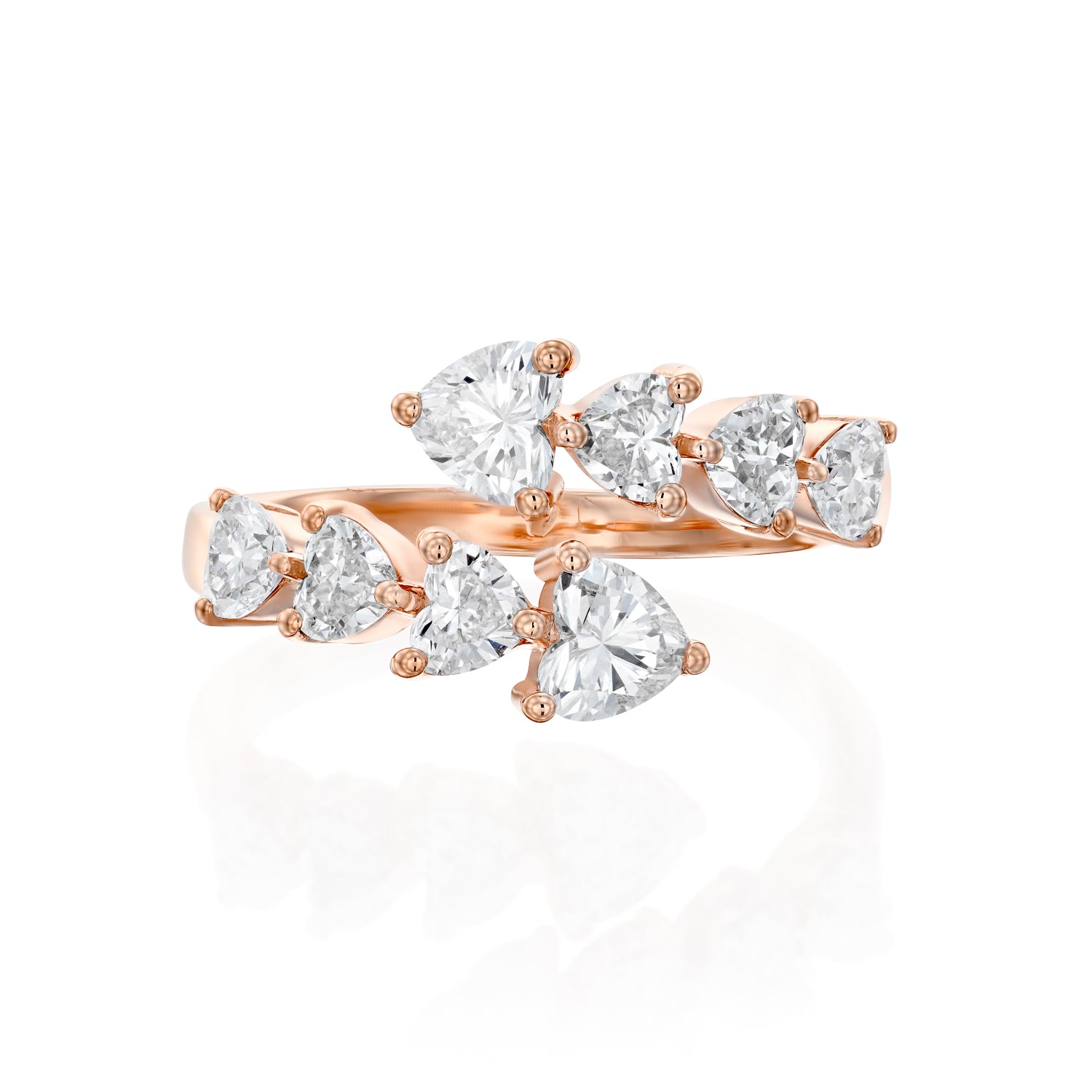 Bypass Hearts Diamond Ring