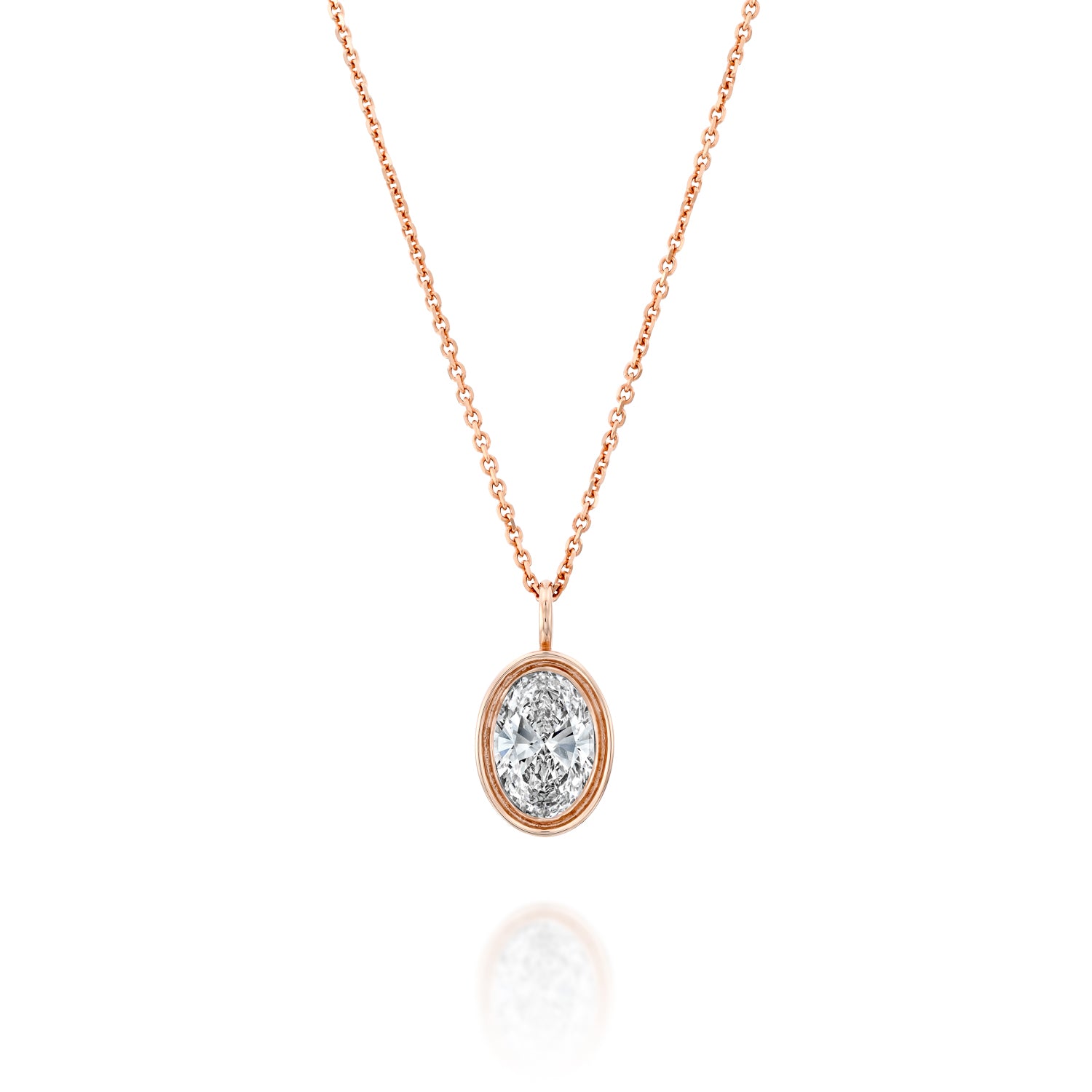 Oval Bezel Setting Neckalce