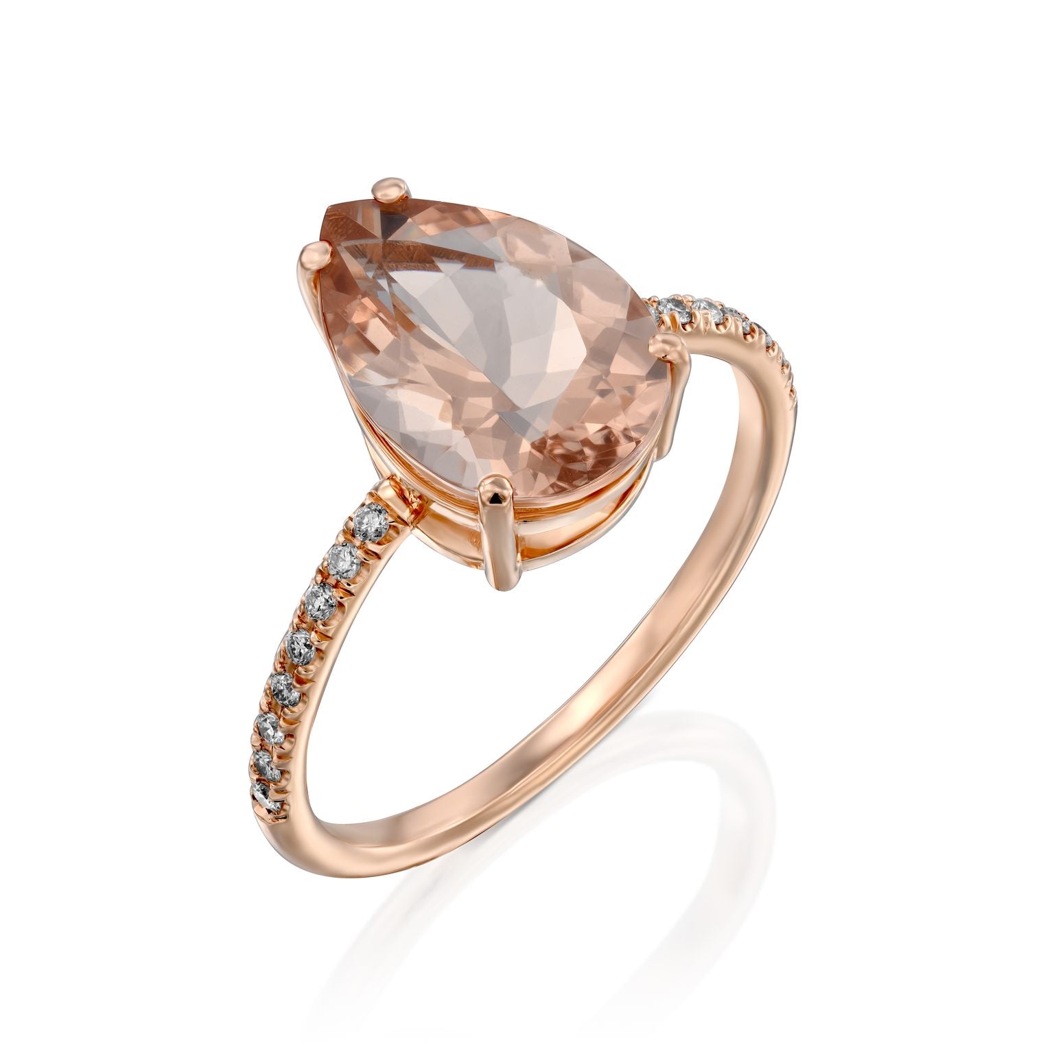 Pear Shape Morganite Diamond Ring