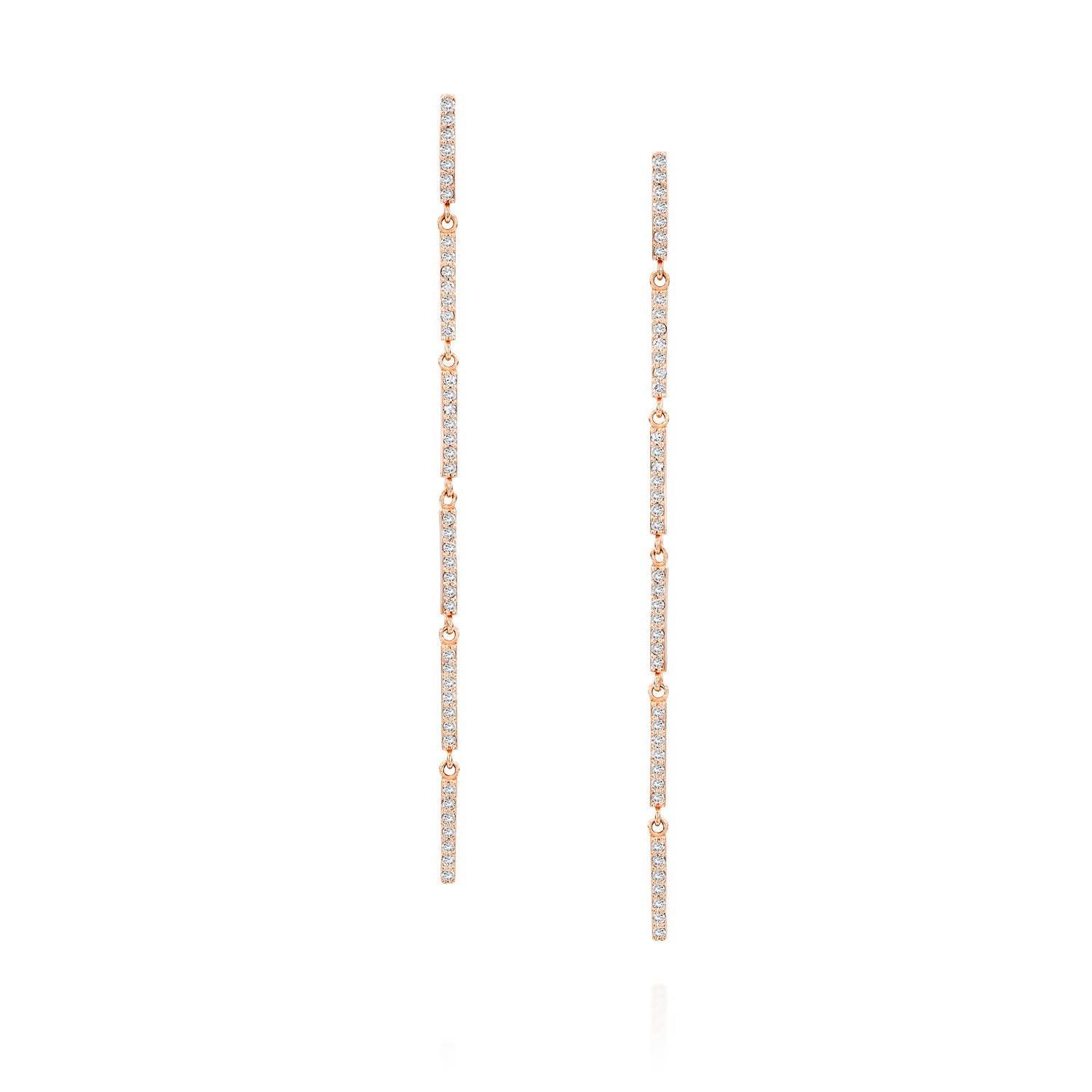 Pave Bar Diamond Earring