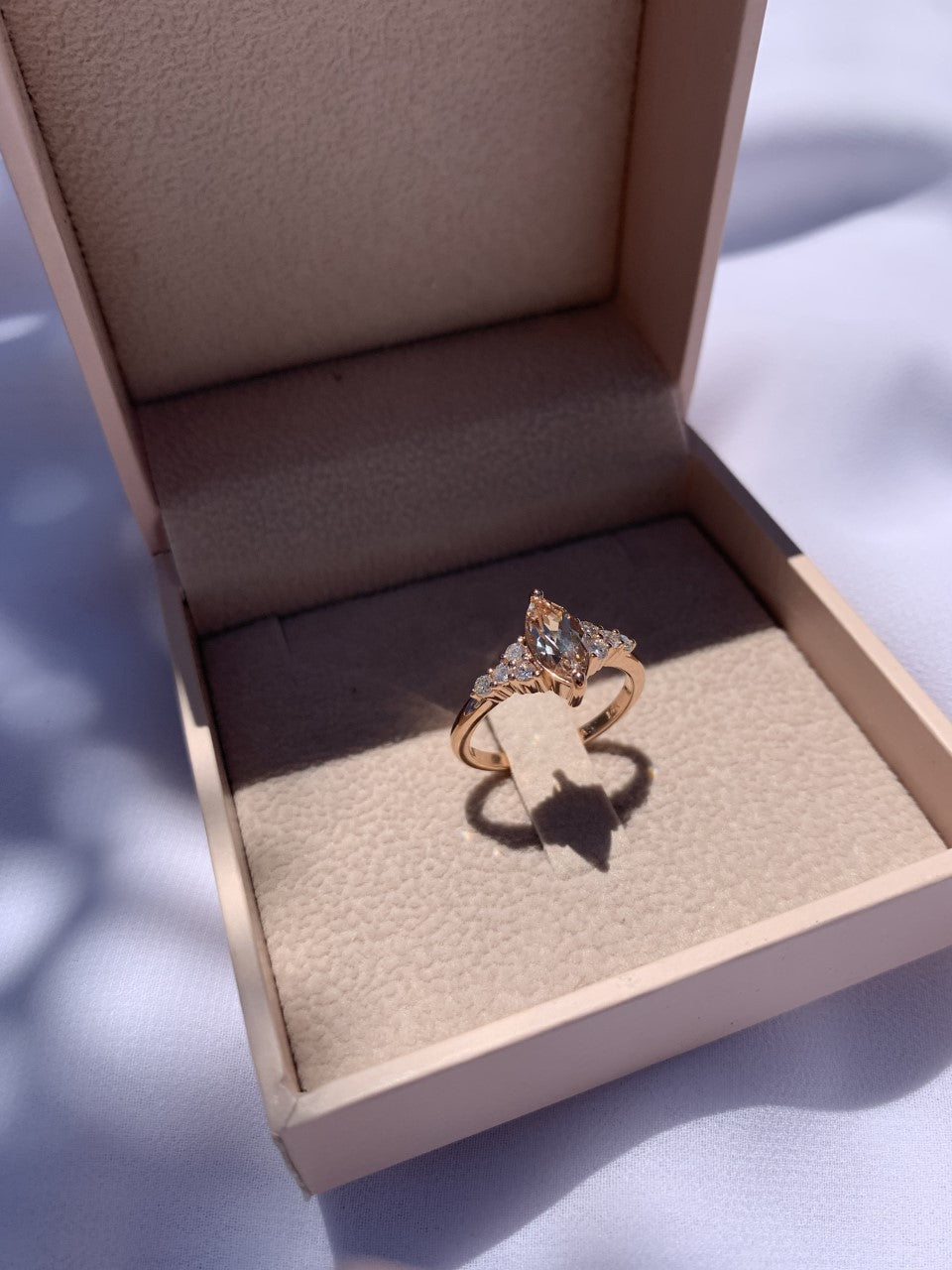 Morganite Marquise Diamond Ring