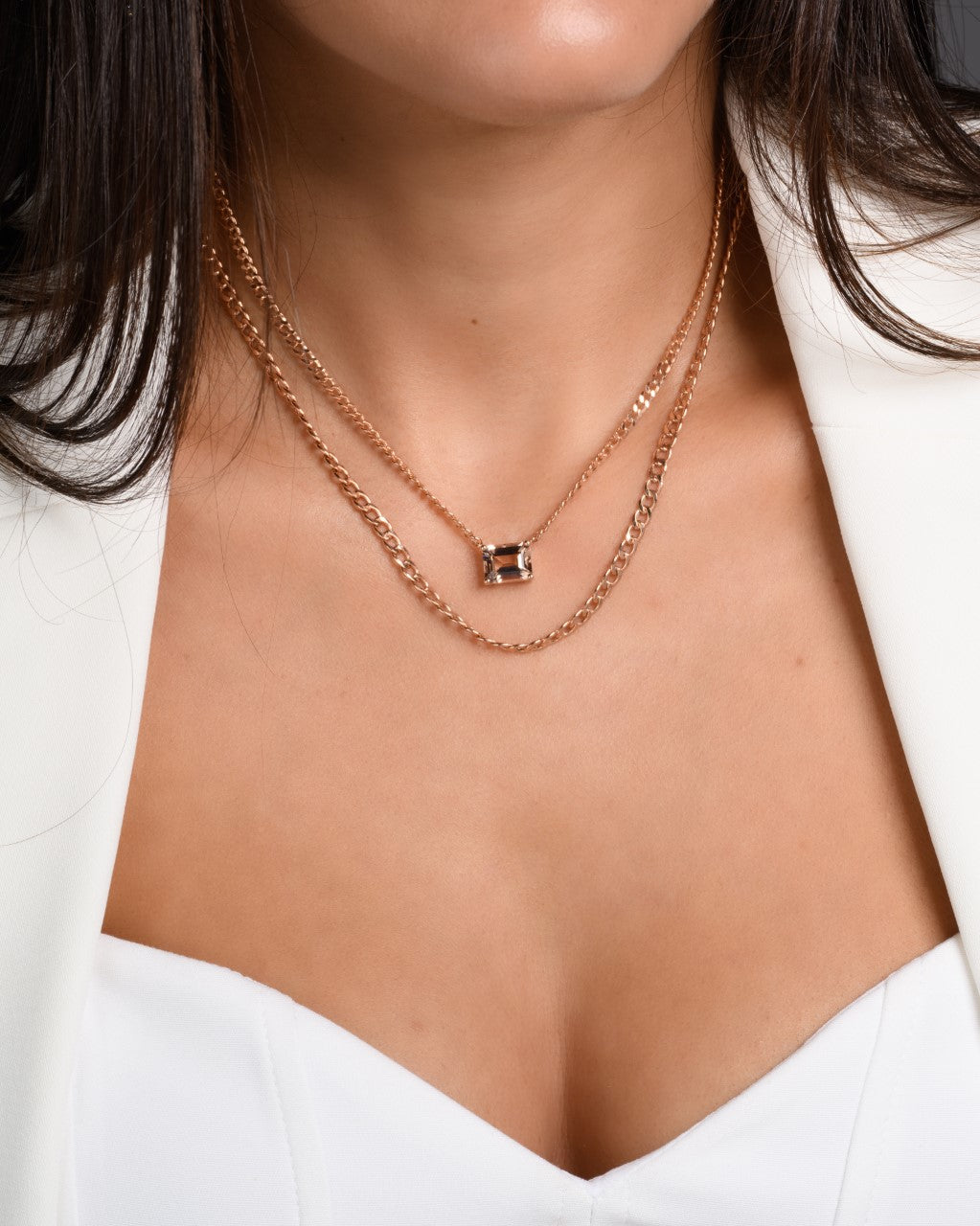 Morganite Link Necklace