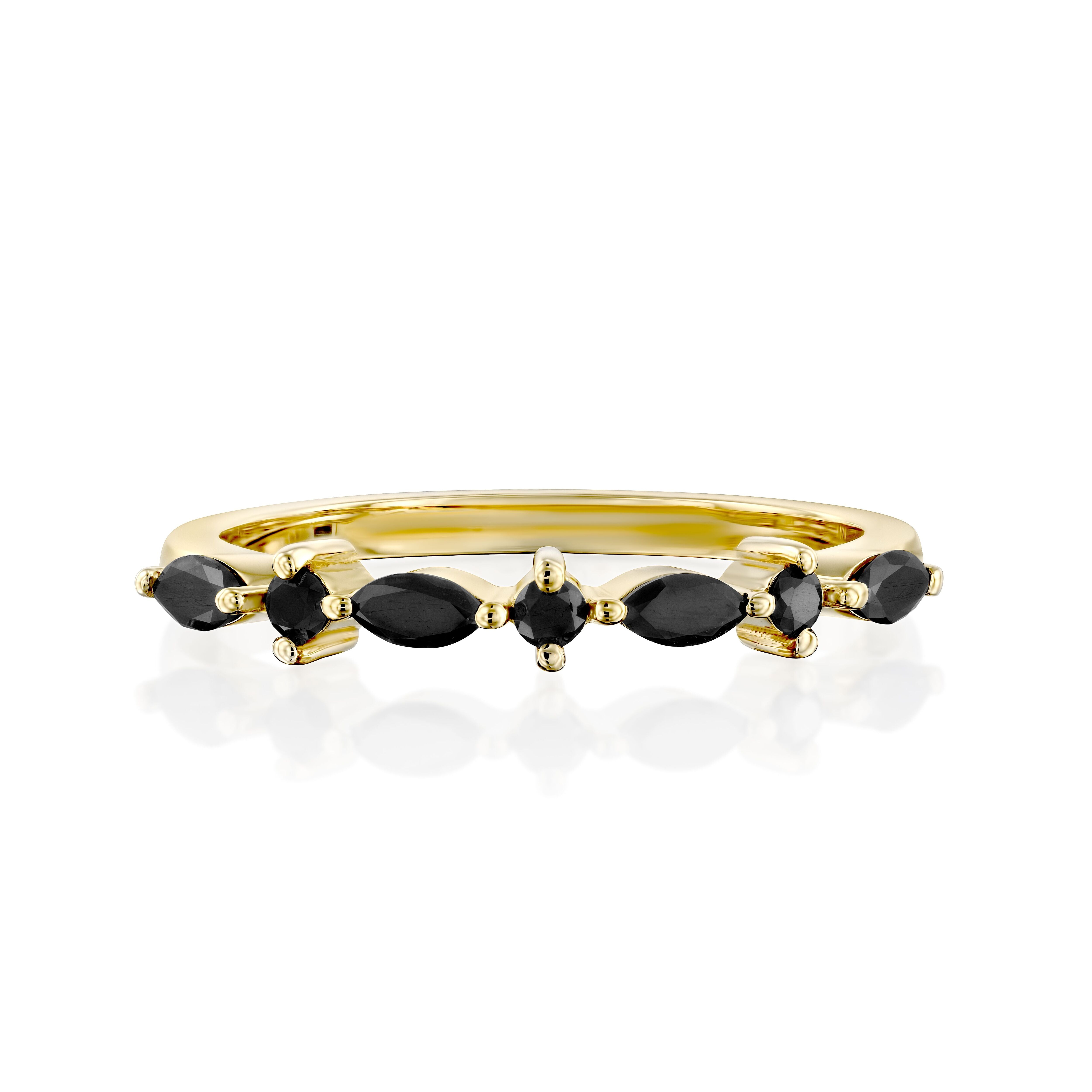 Marquise Black Diamonds Ring