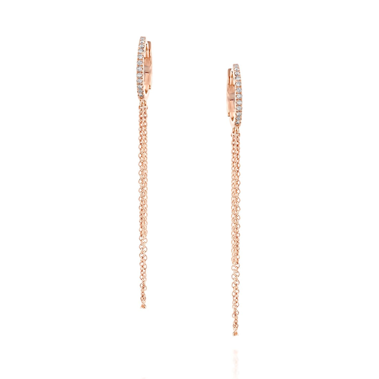 Diamond Huggie Chain Earring