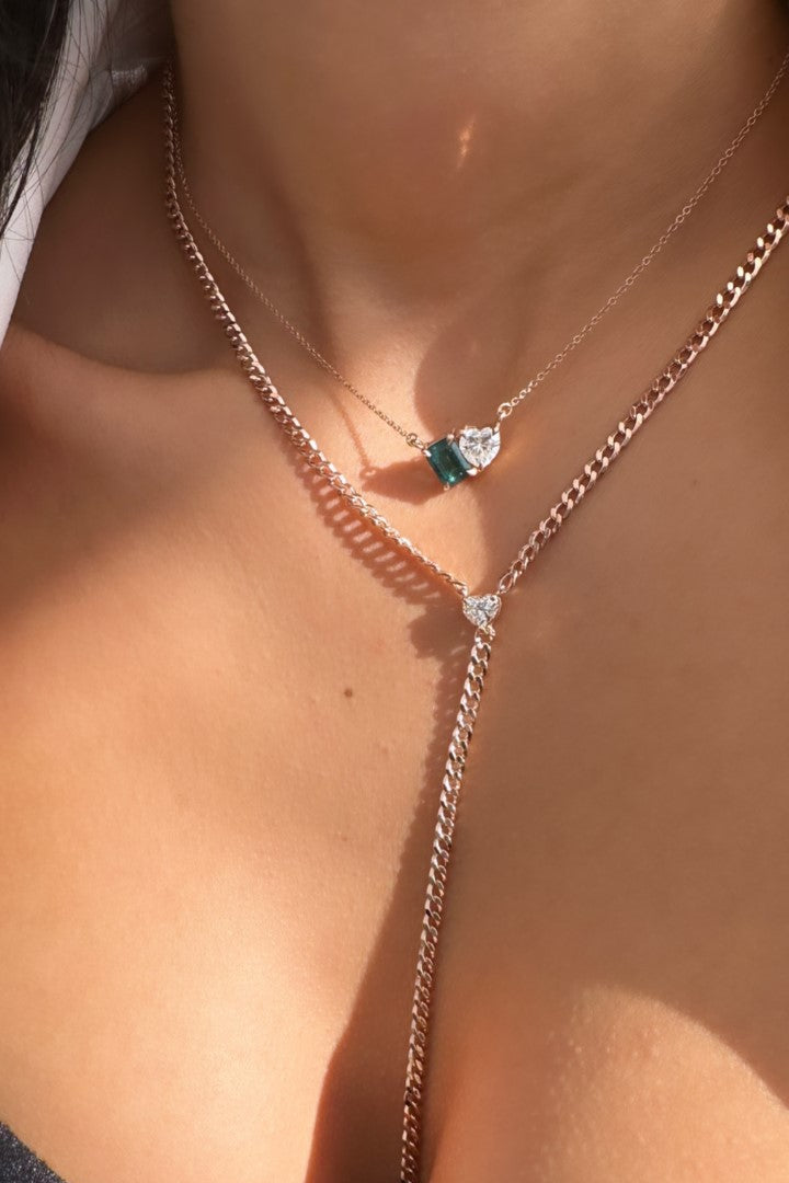 Heart Diamond Tie Necklace