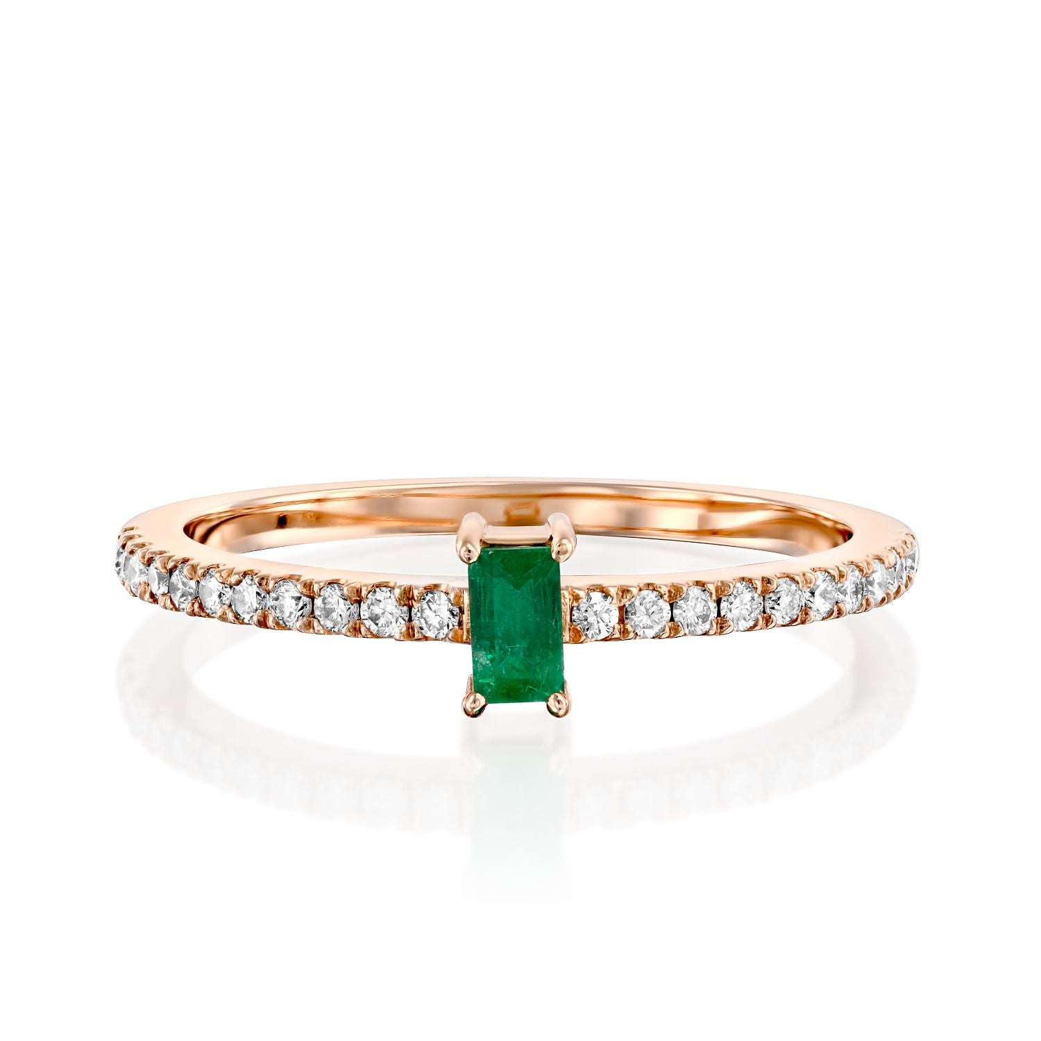 Natural Emerald Dianond Ring