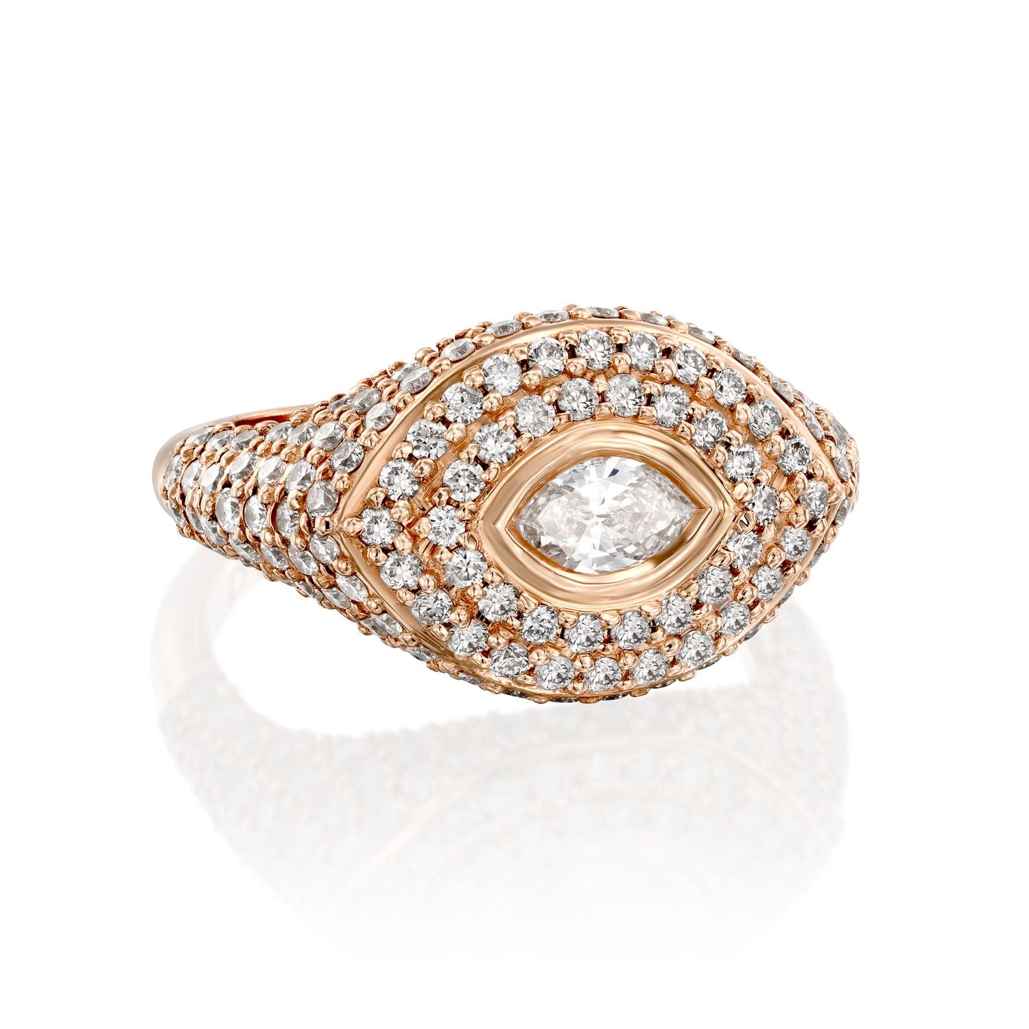Marquise Diamond Signet Ring