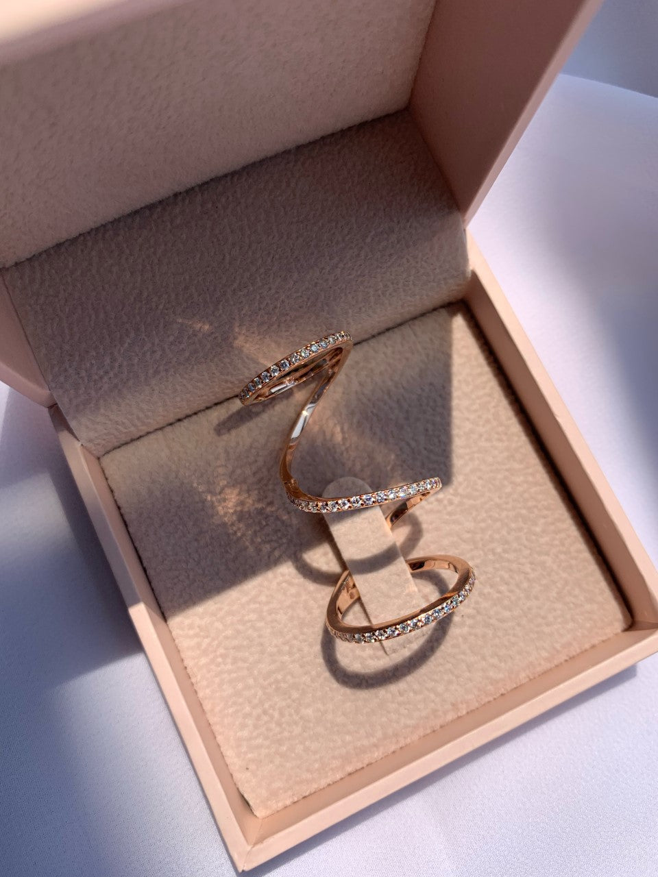 Spiral Diamonds Ring