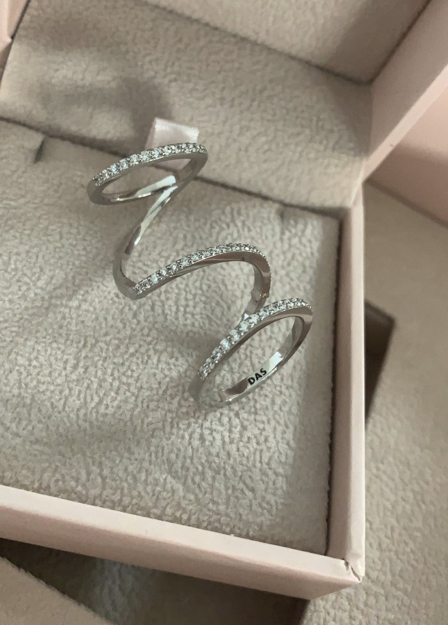 Spiral Diamonds Ring