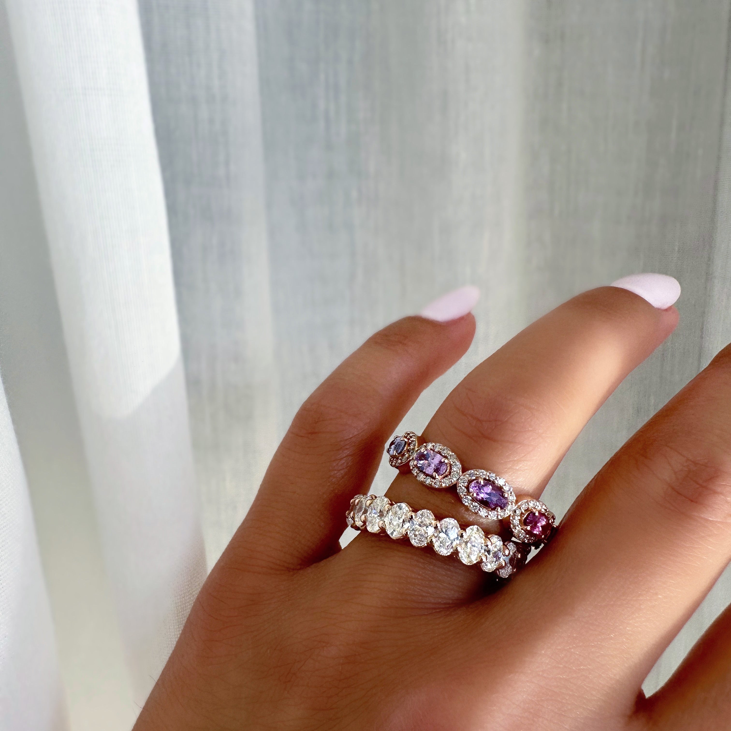 Oval Cut Sapphire Eternity Ring