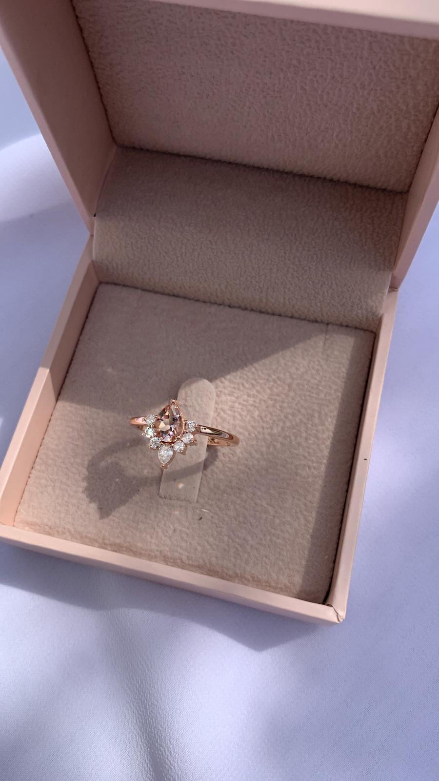 Pear Shape Morganite Diamond Ring