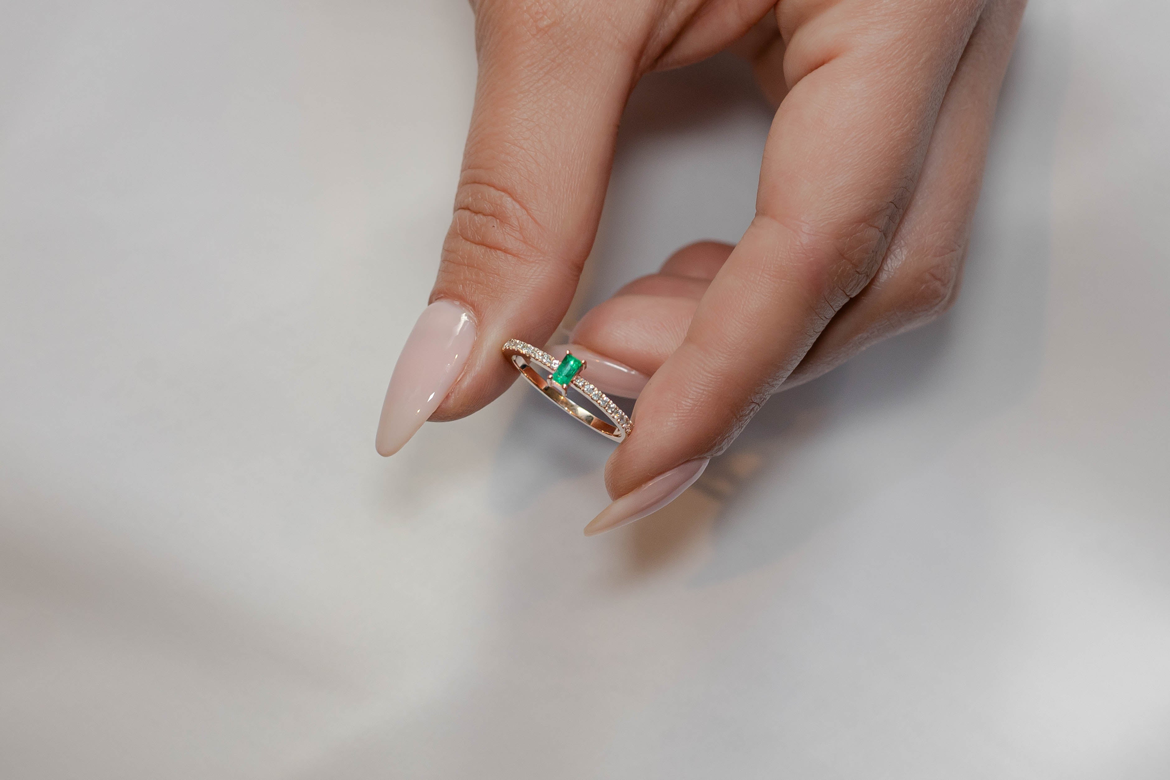 Natural Emerald Dianond Ring