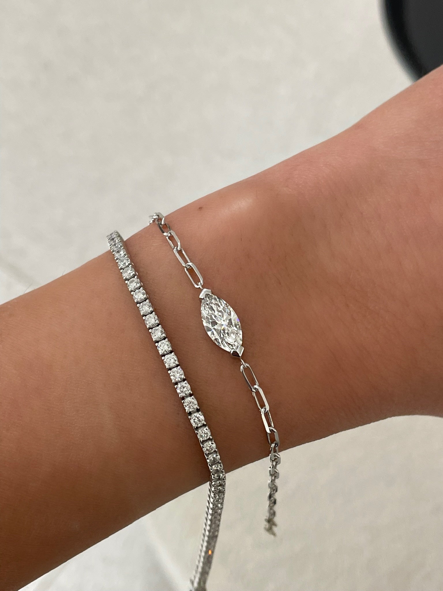 Link Chain Marquise Diamond Bracelet