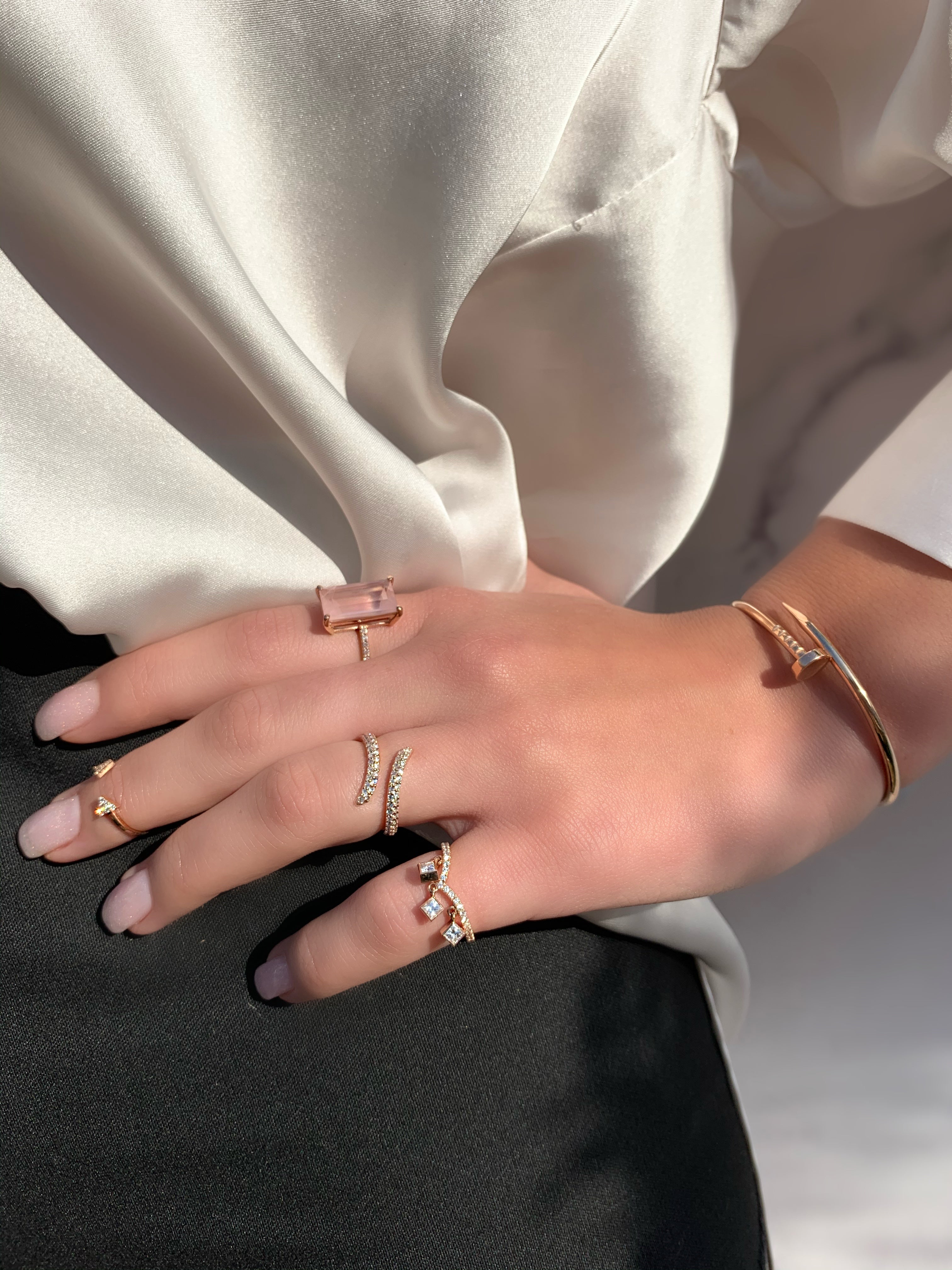 Princess Cut Charm Ring