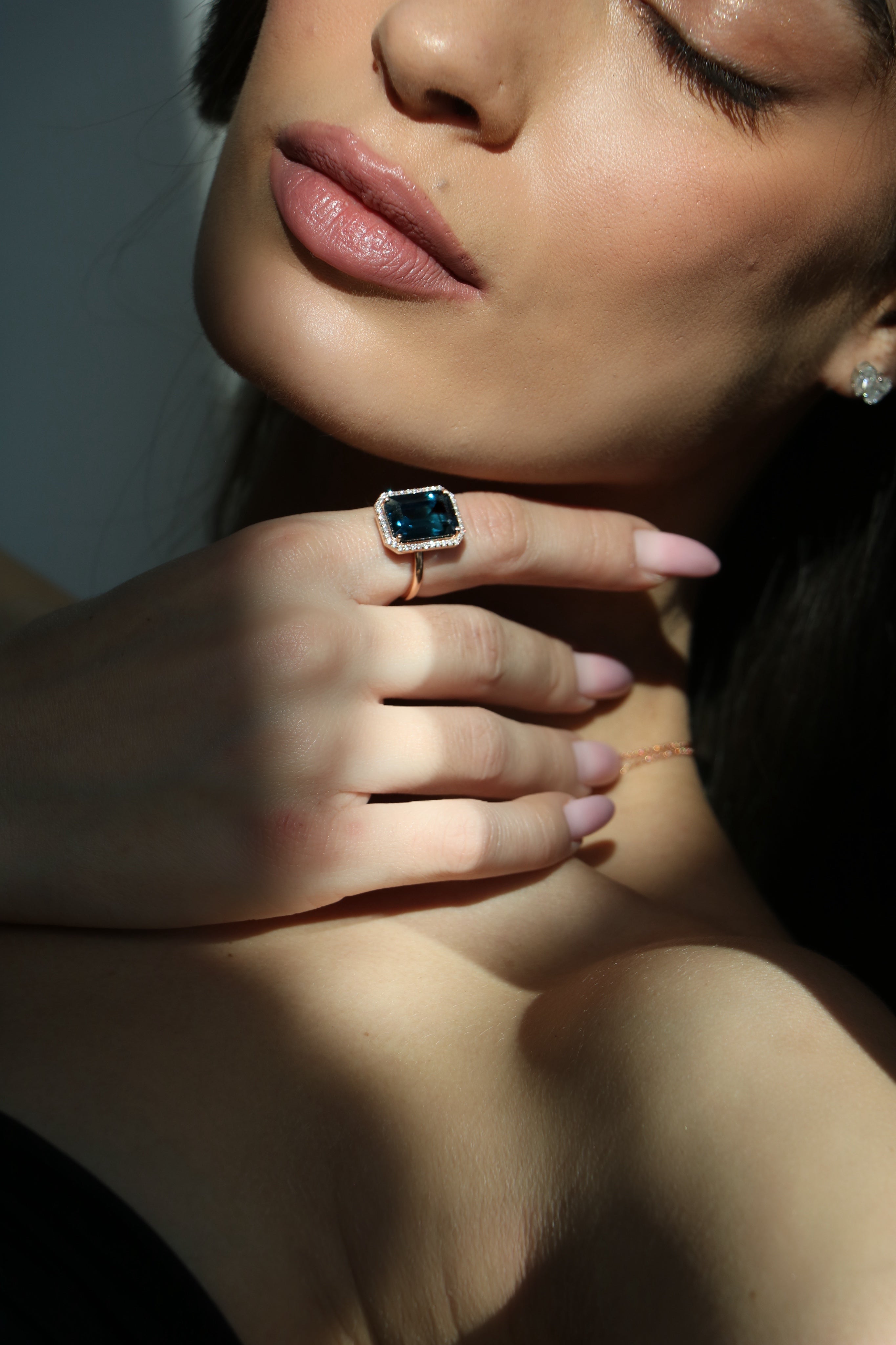 London Blue Topaz Diamond Ring