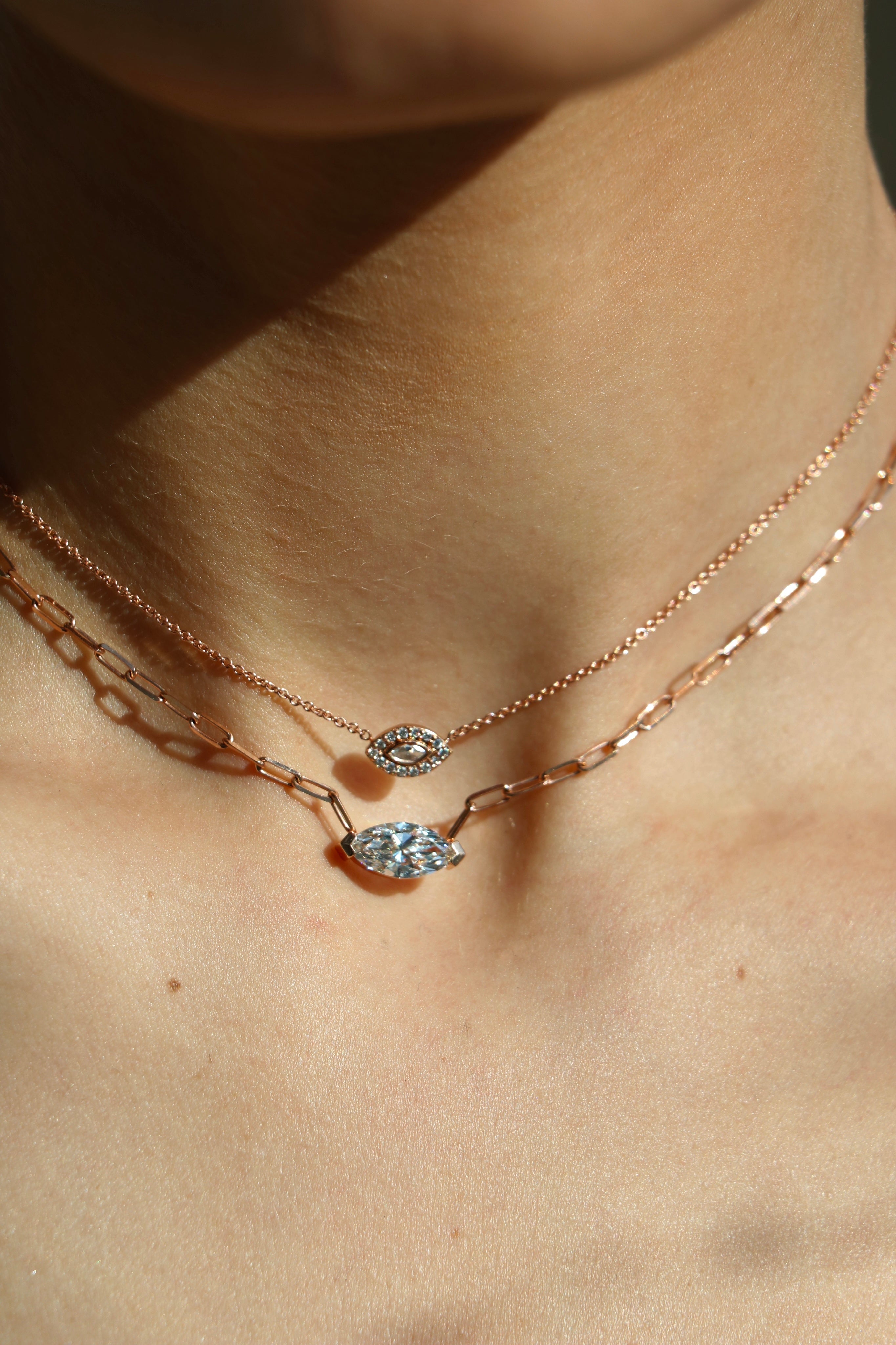 Marquise Diamond Pave Necklace