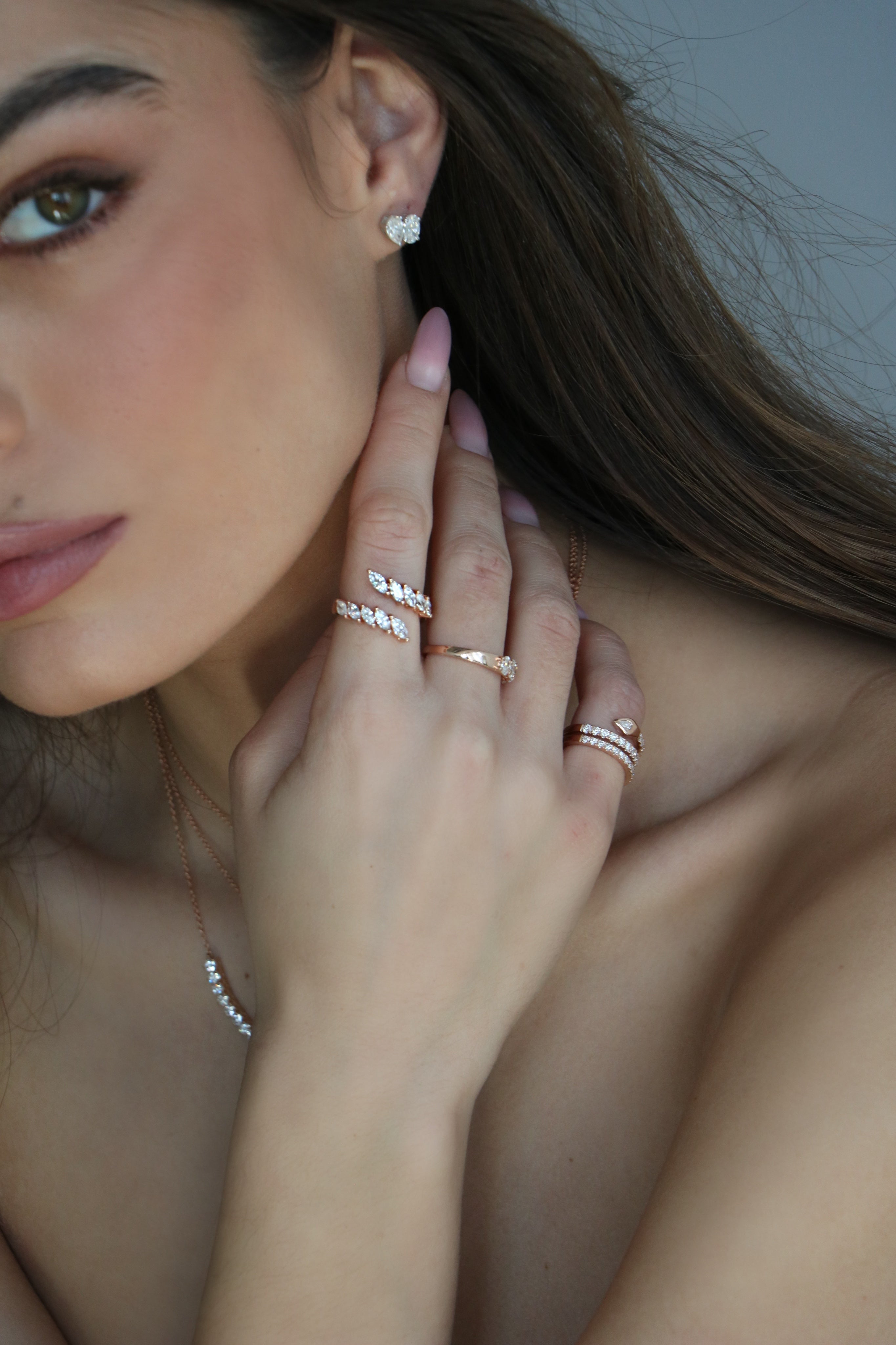 Bypass Marquise Diamond Ring