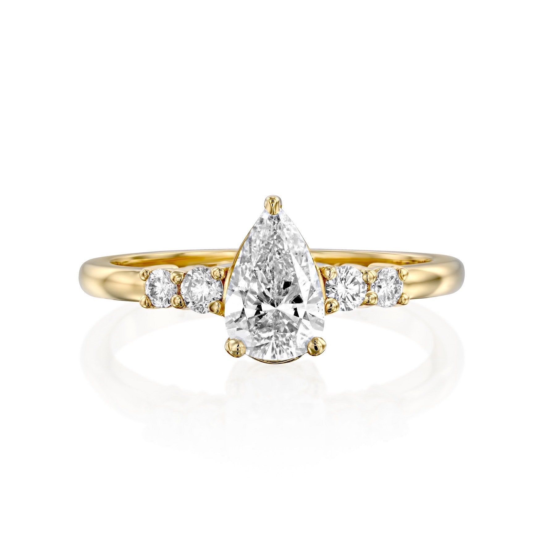 Pear Shape Diamond Engagement  Ring