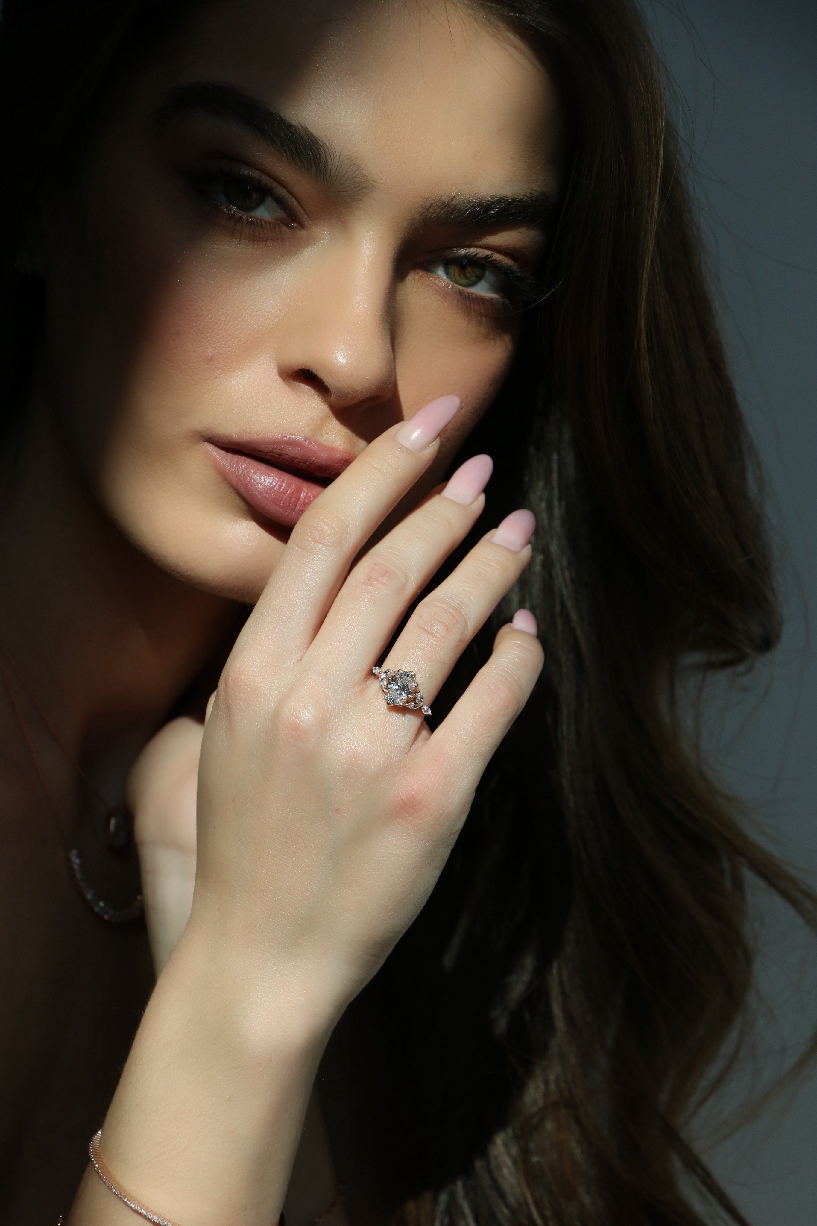 Oval Marquise Flower Ring