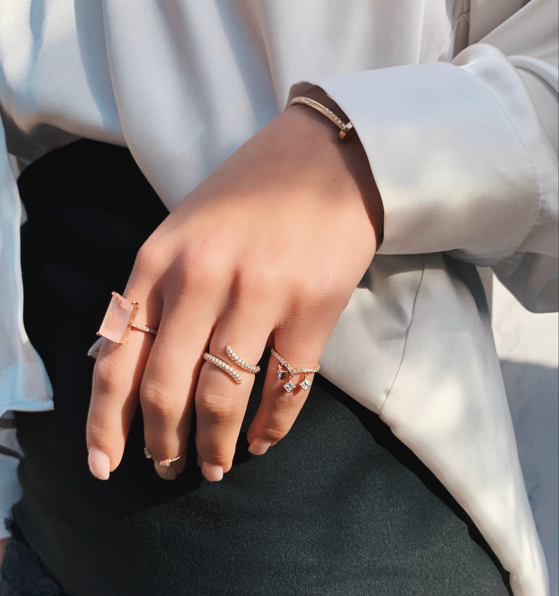 Princess Cut Charm Ring