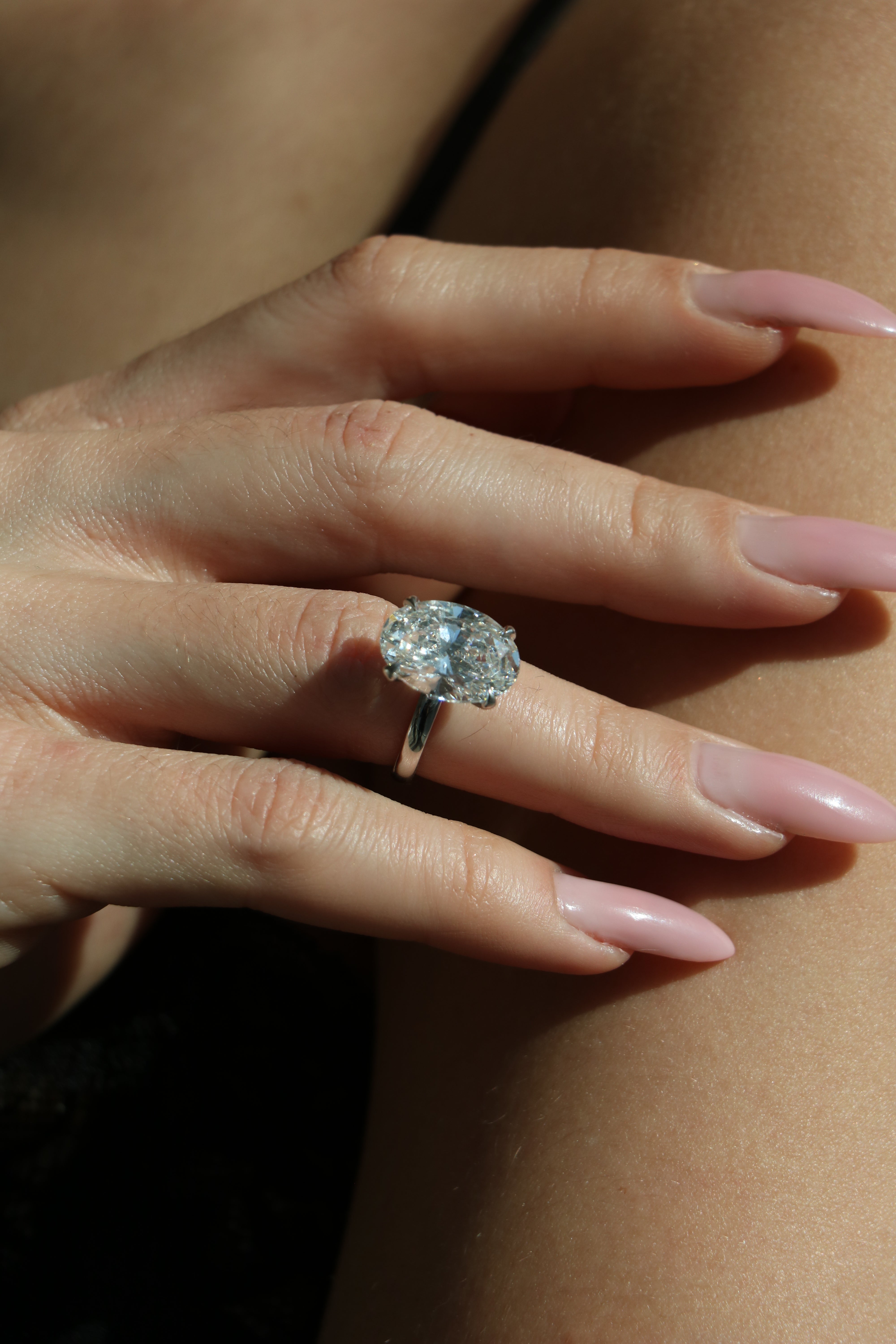 Oval Diamond Solitaire Ring