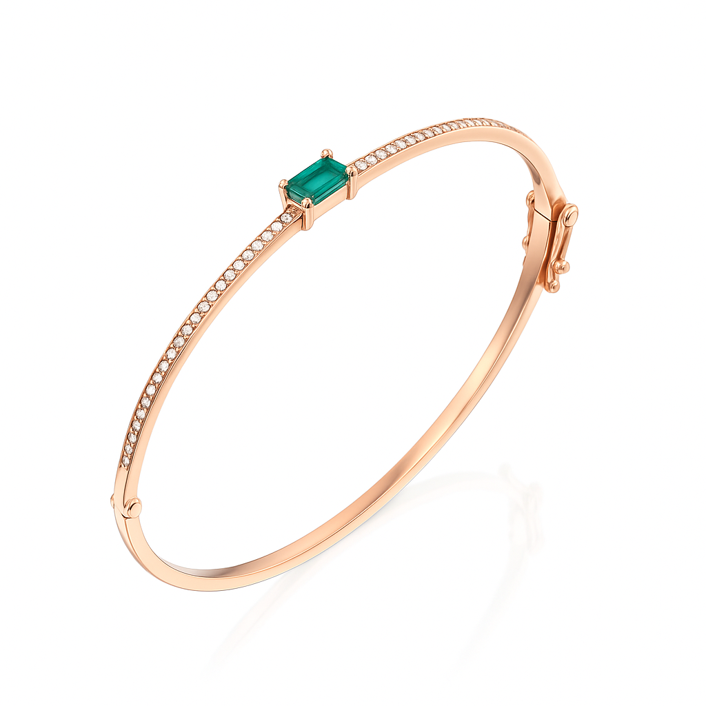 Emerald Diamond Bangle