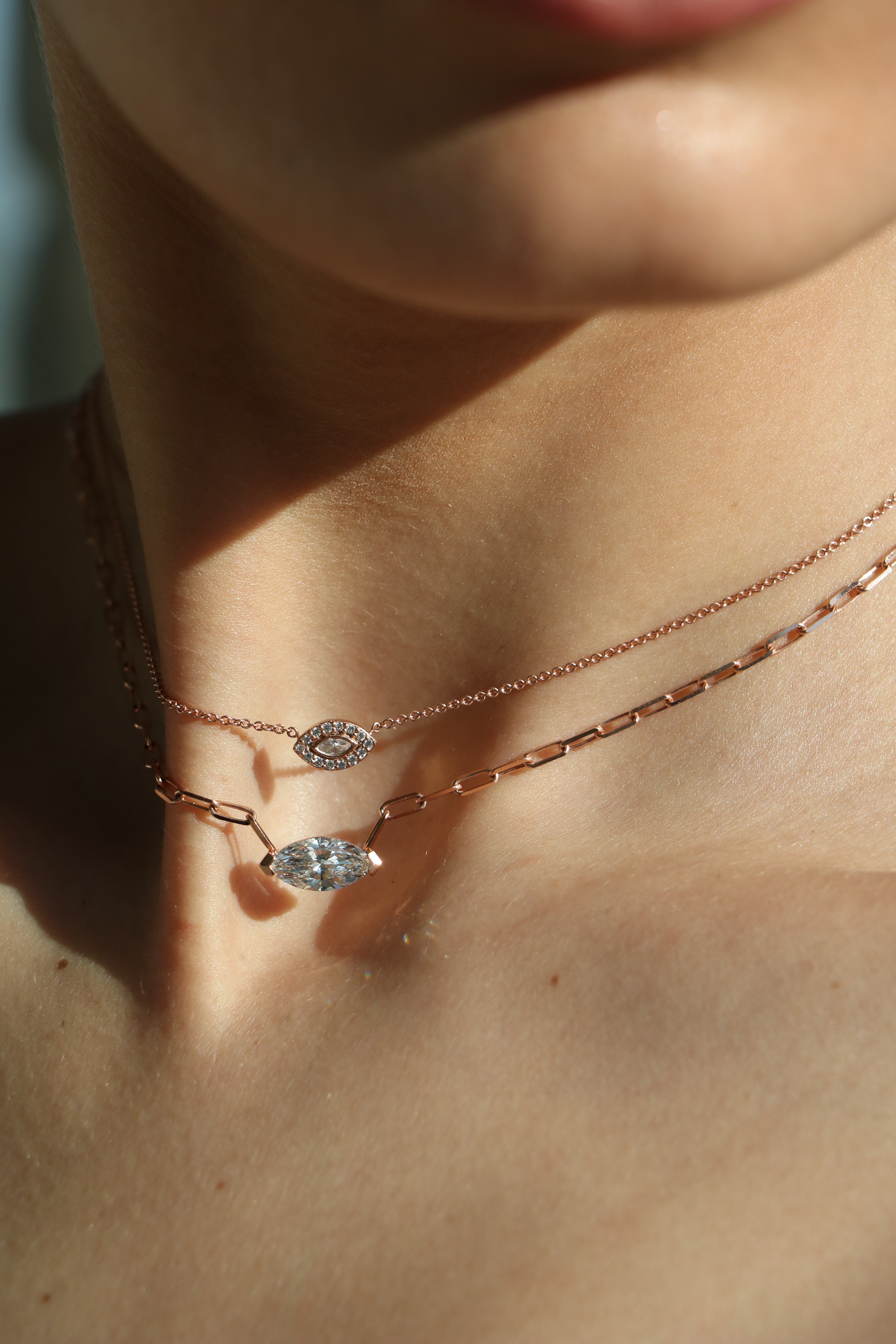 Marquise Diamond Pave Necklace