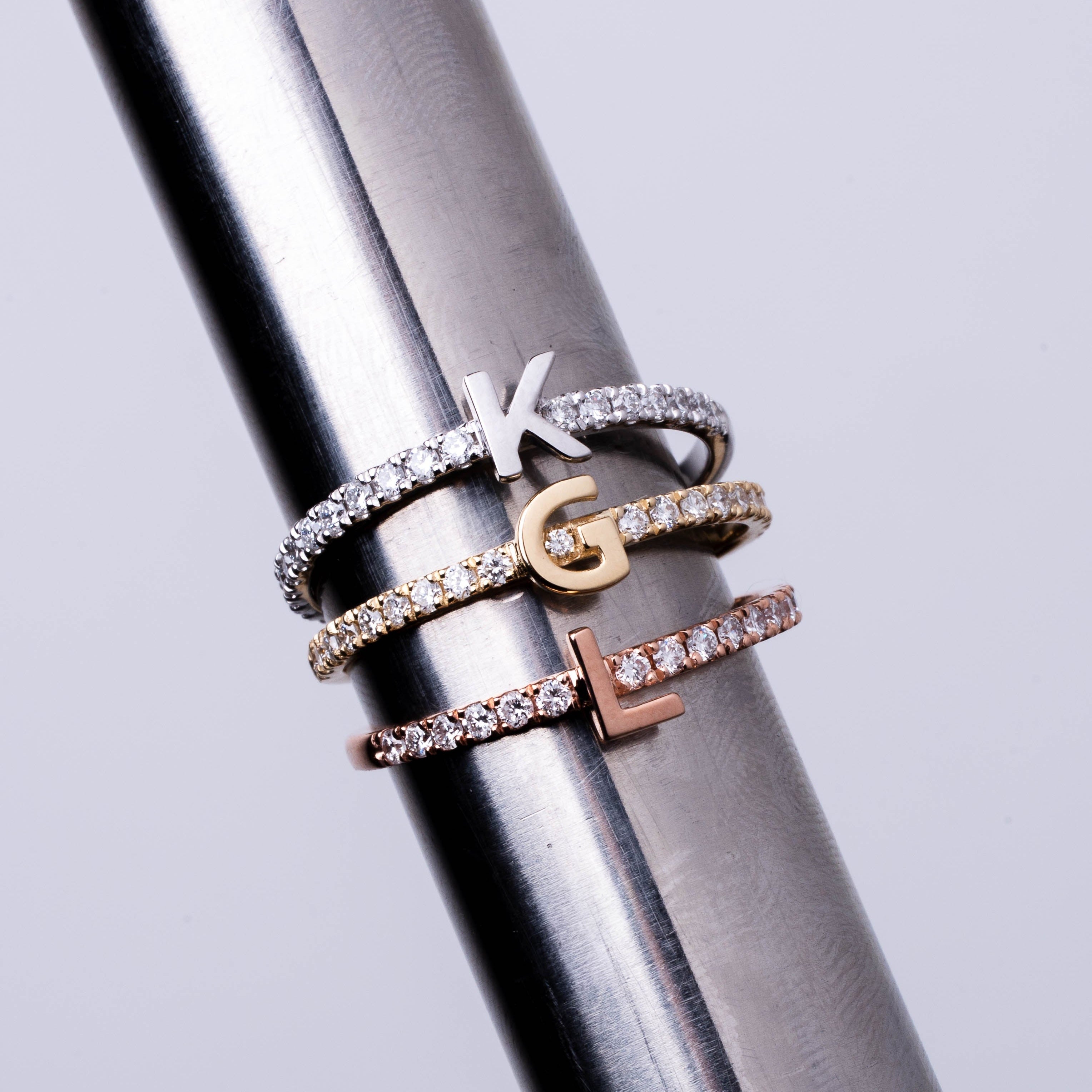 3 Initial Diamond Ring