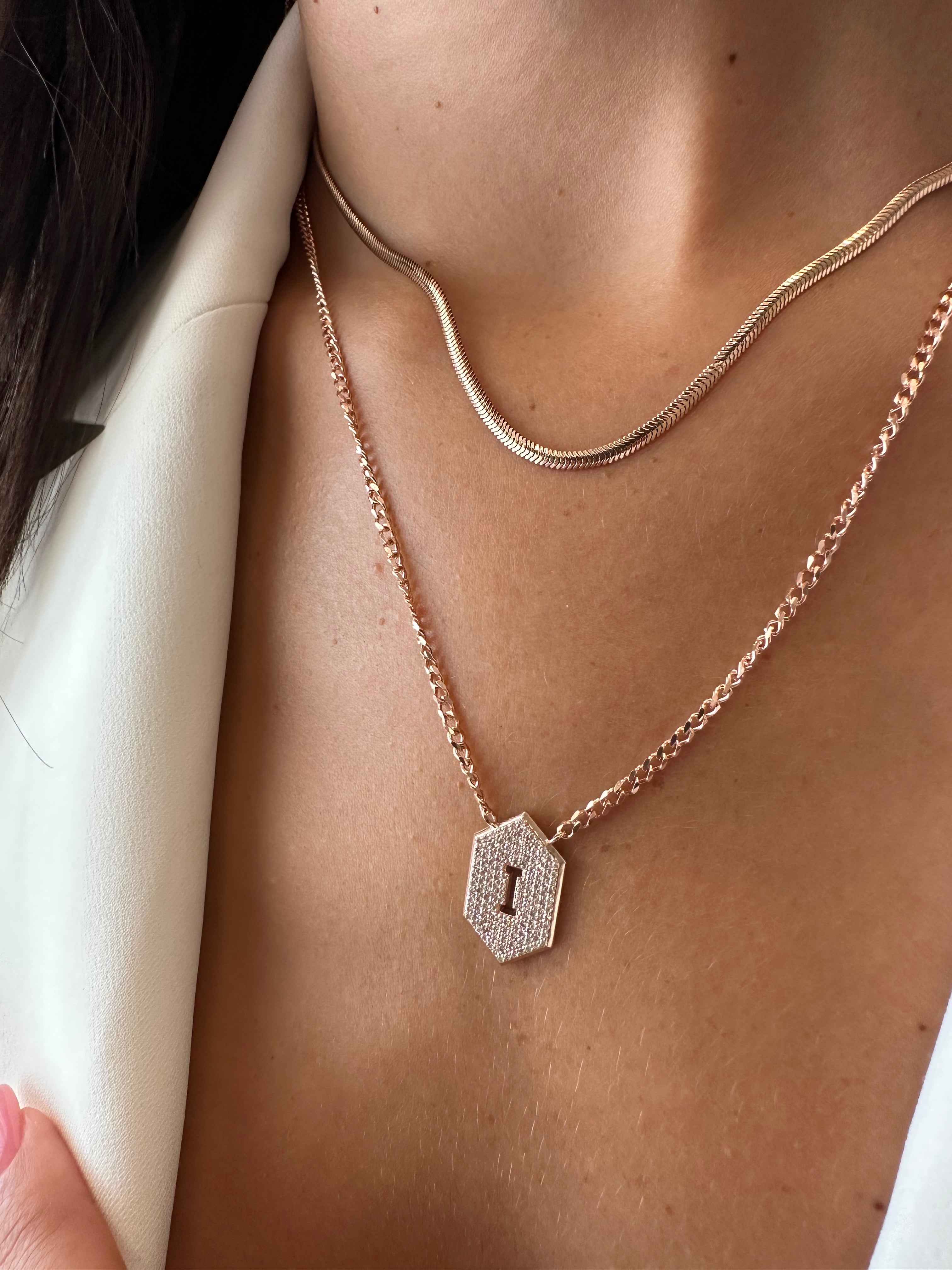 14k Gold Snake Necklace