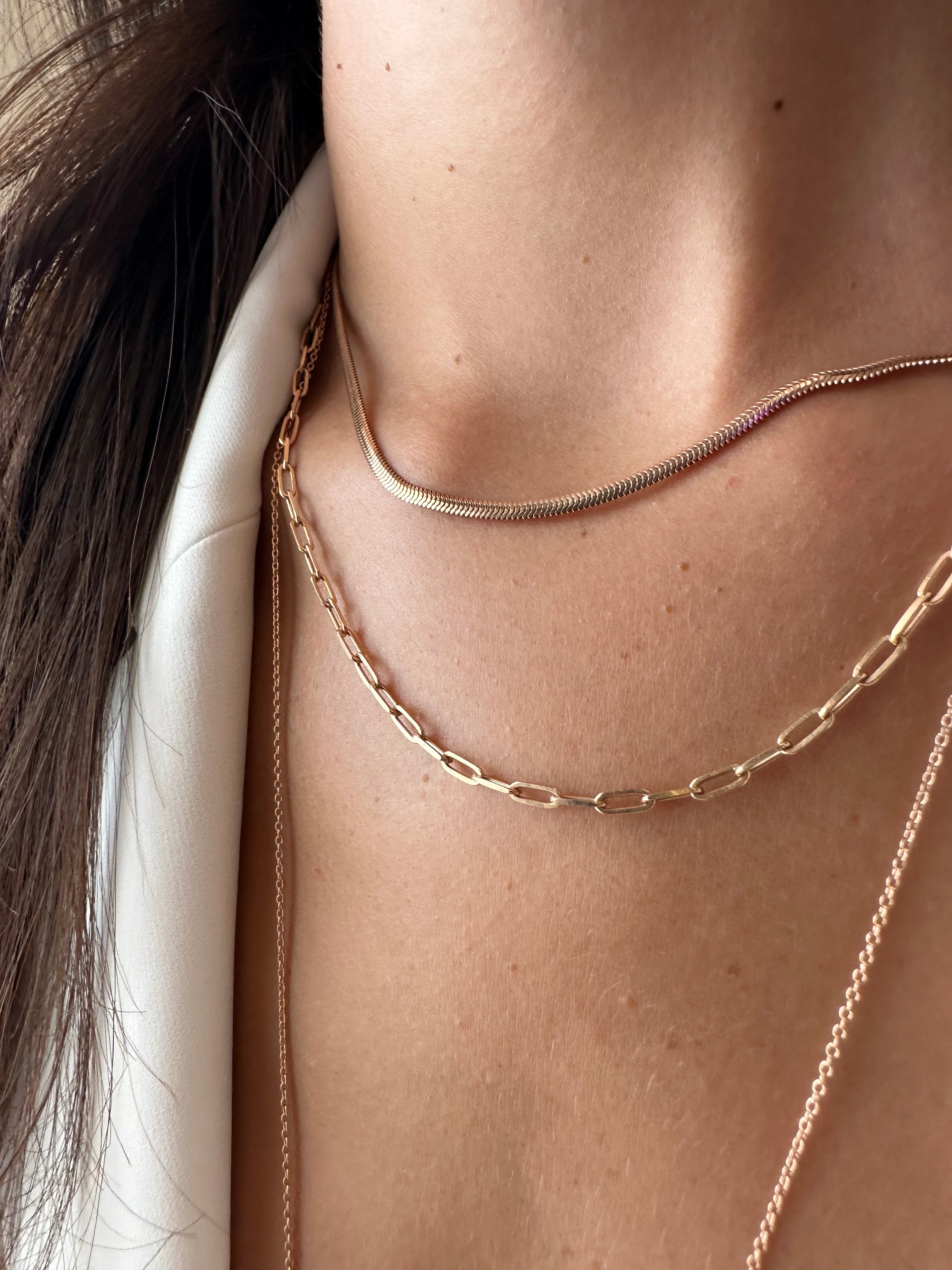 14k Gold Snake Necklace