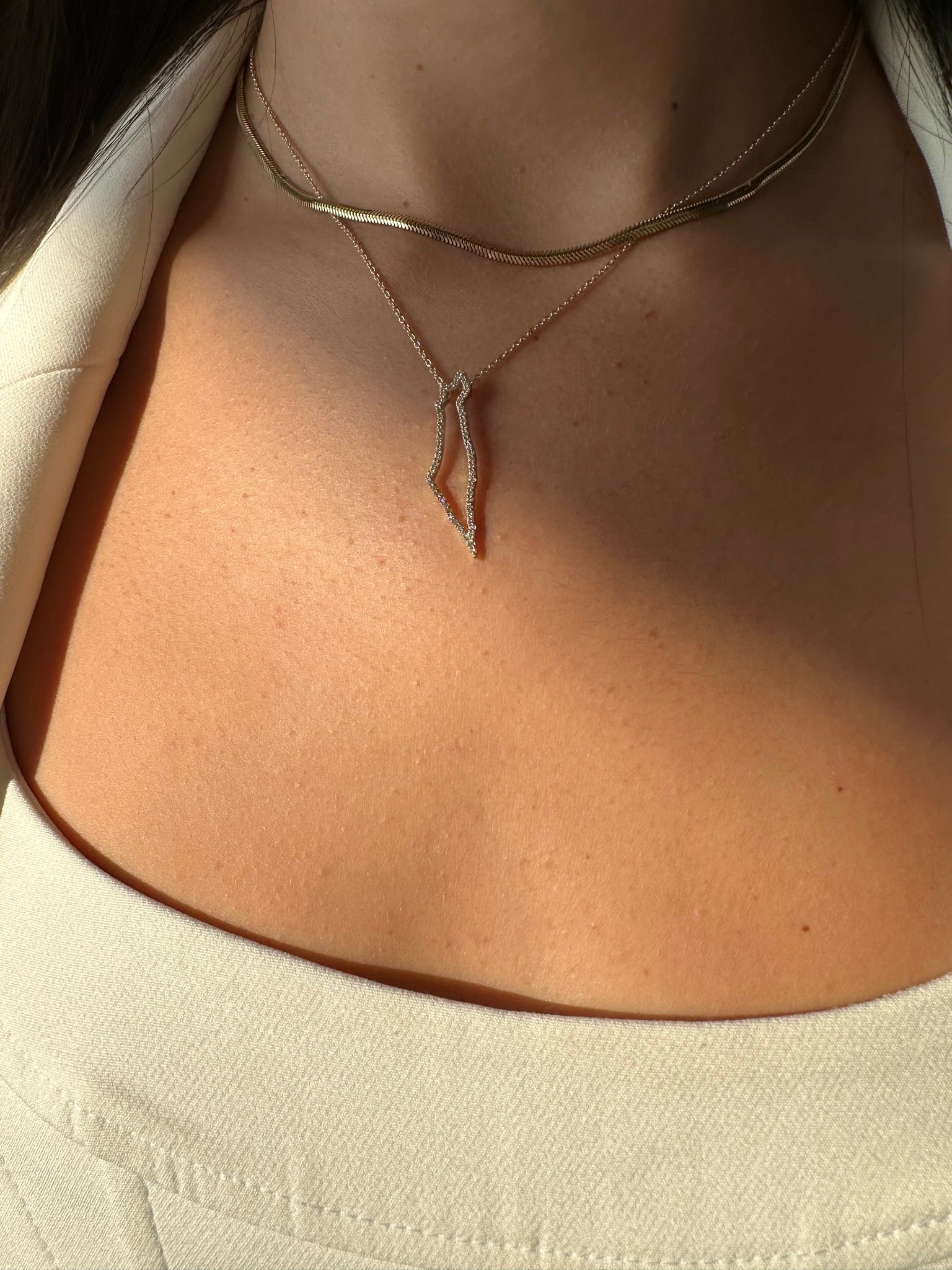 Israel Map Diamond Necklace