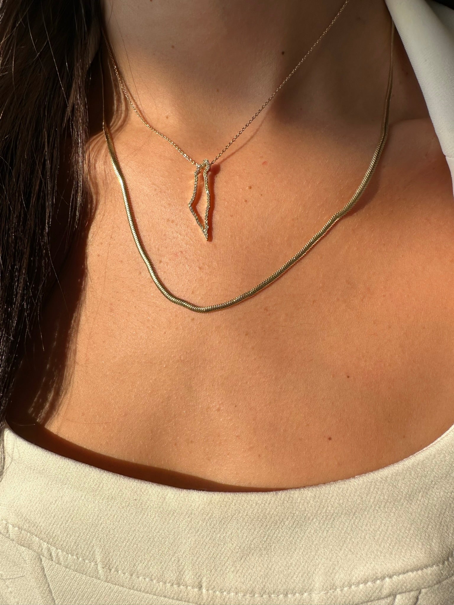 Israel Map Diamond Necklace