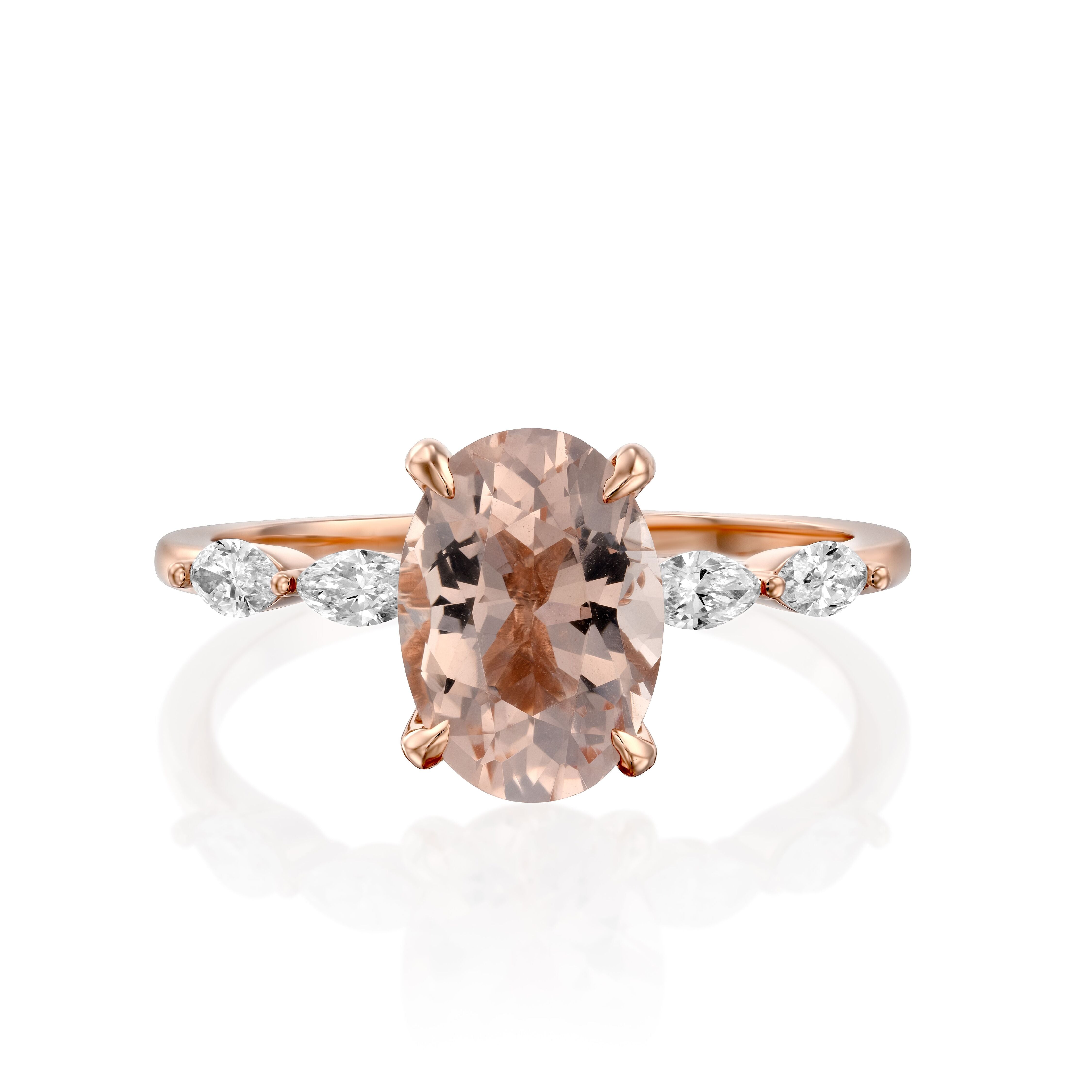 Oval Morganite Diamond Ring