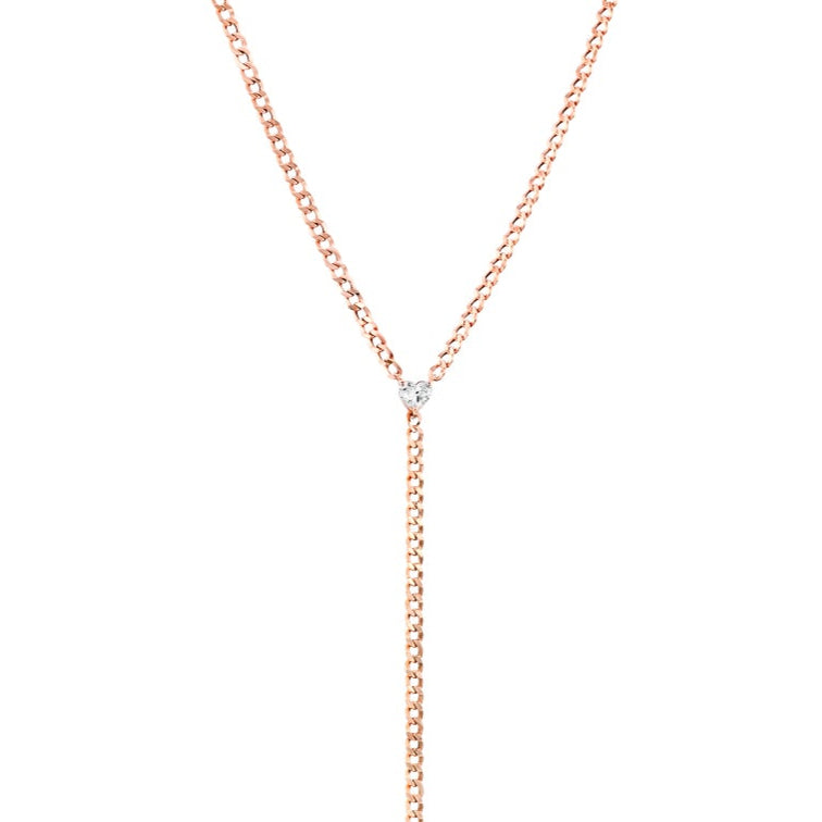 Heart Diamond Tie Necklace