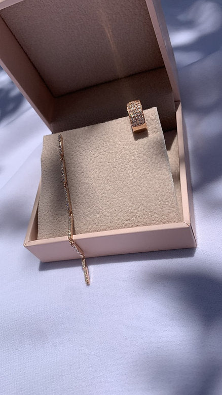 Pave Bar Diamond Earring