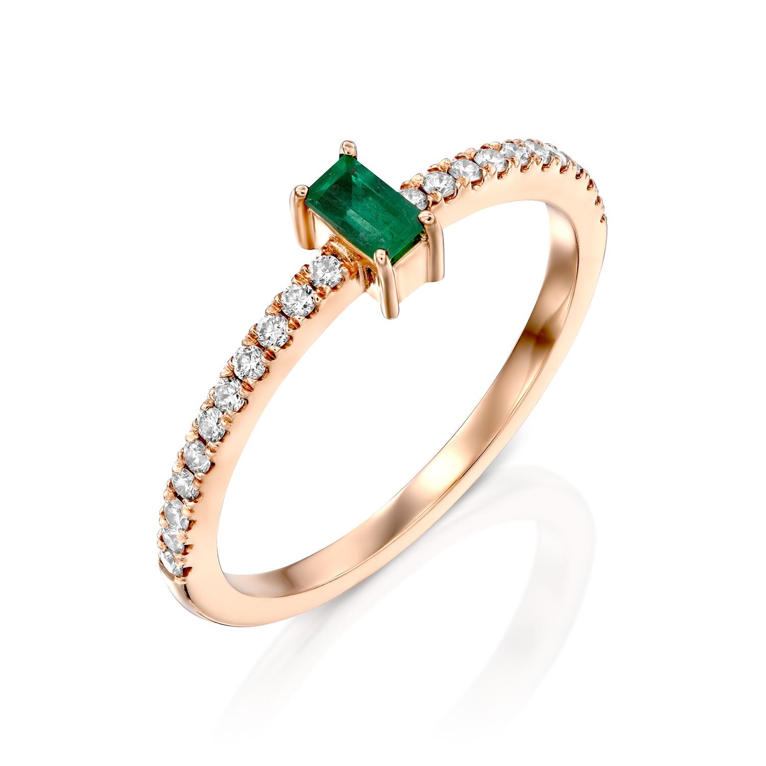 Natural Emerald Dianond Ring