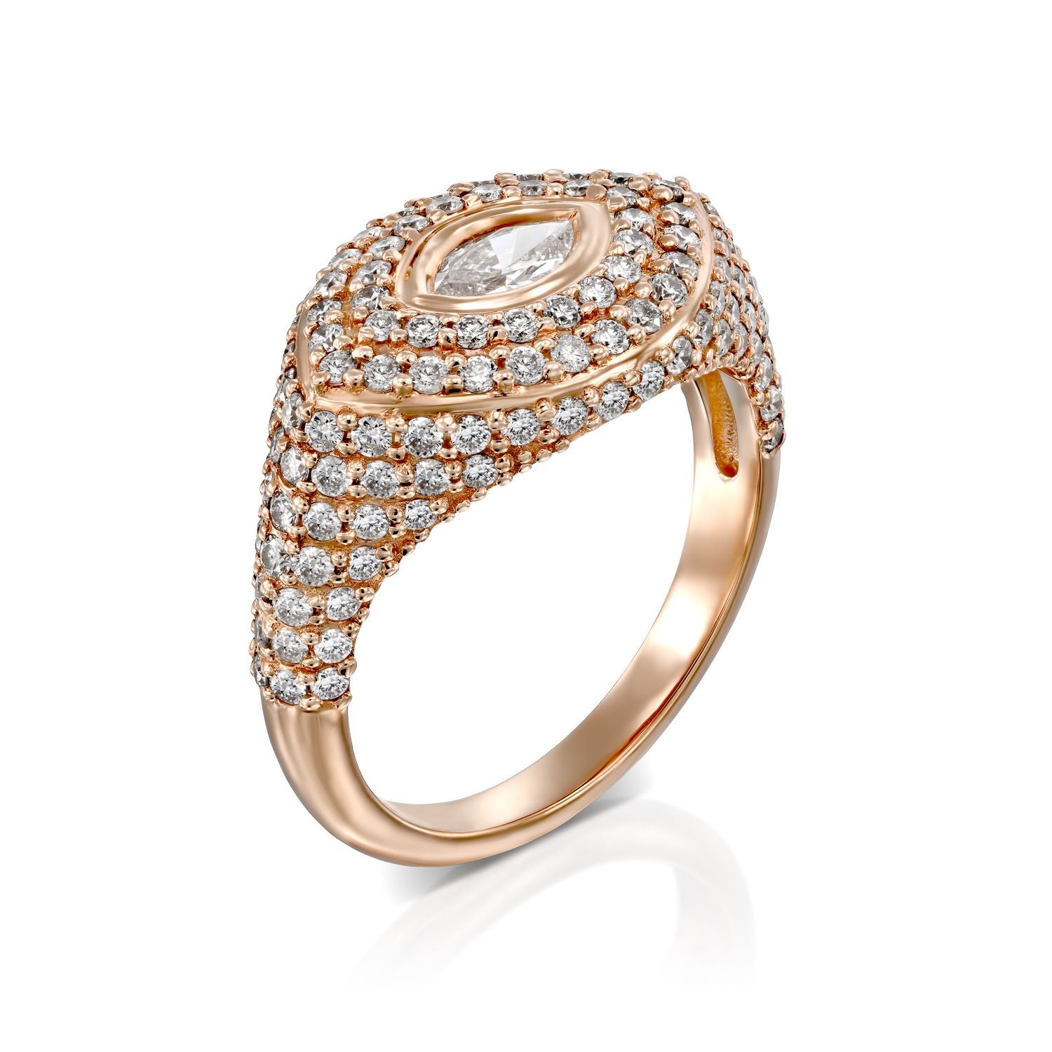 Marquise Diamond Signet Ring