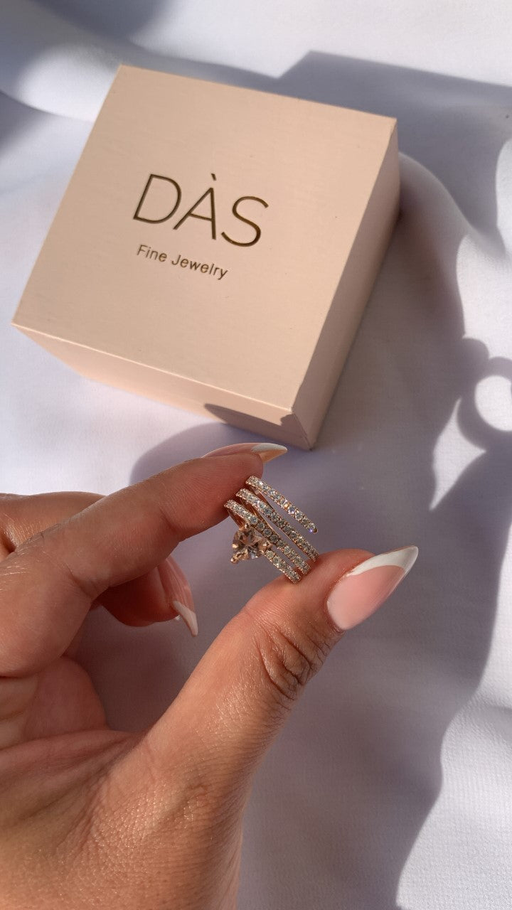 Diamond Heart Spiral Ring