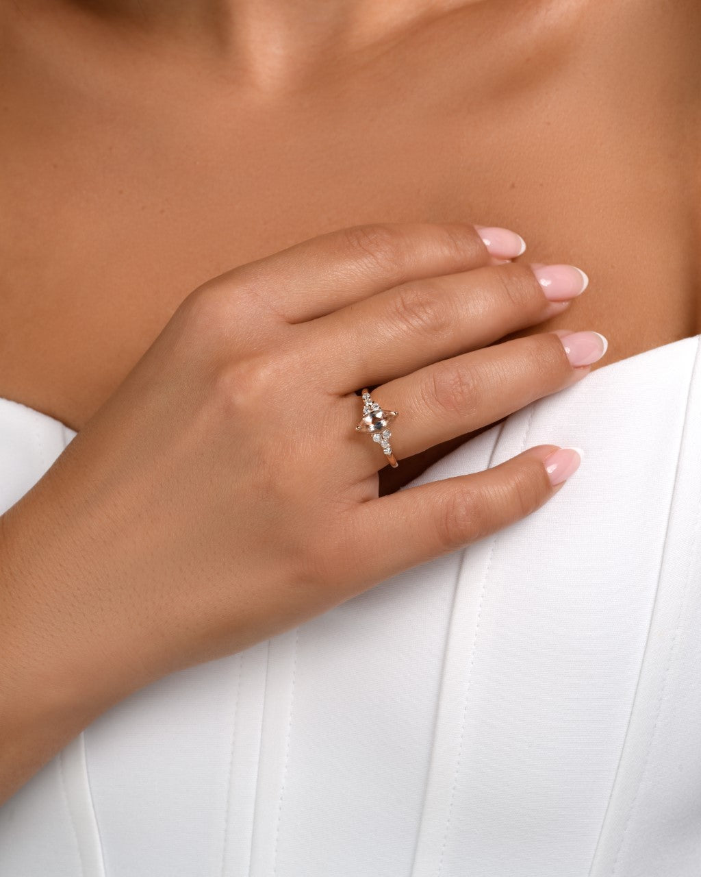 Morganite Marquise Diamond Ring