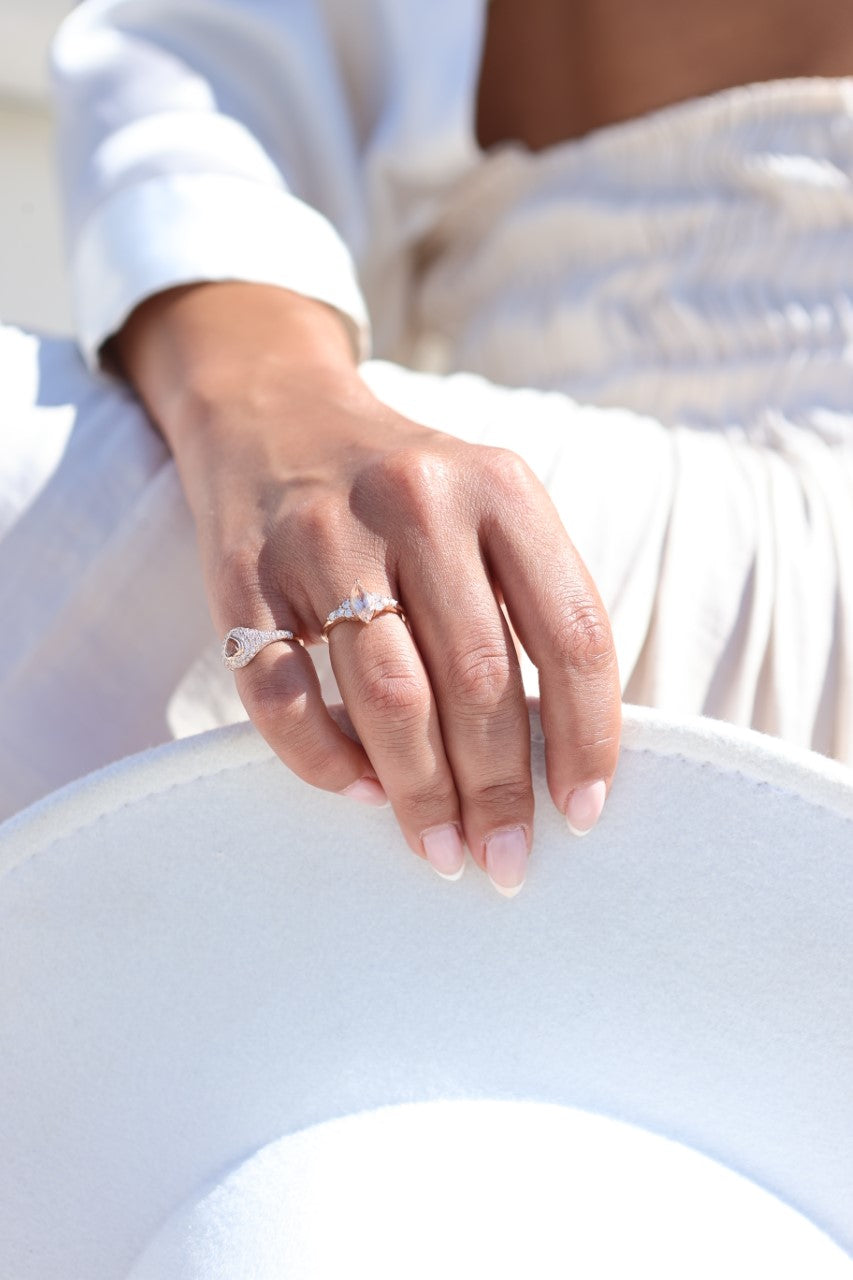 Morganite Marquise Diamond Ring
