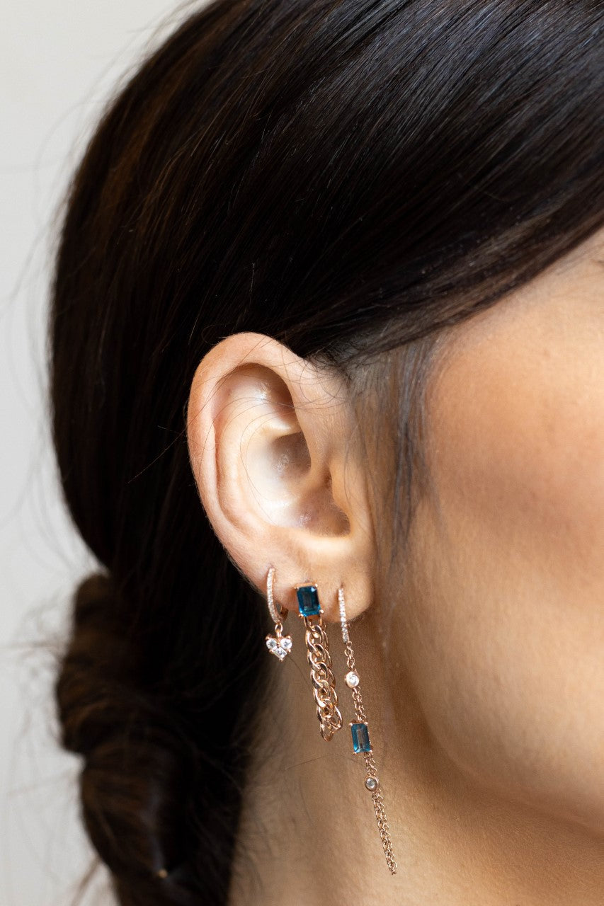 London Blue Topaz Chain Earrings