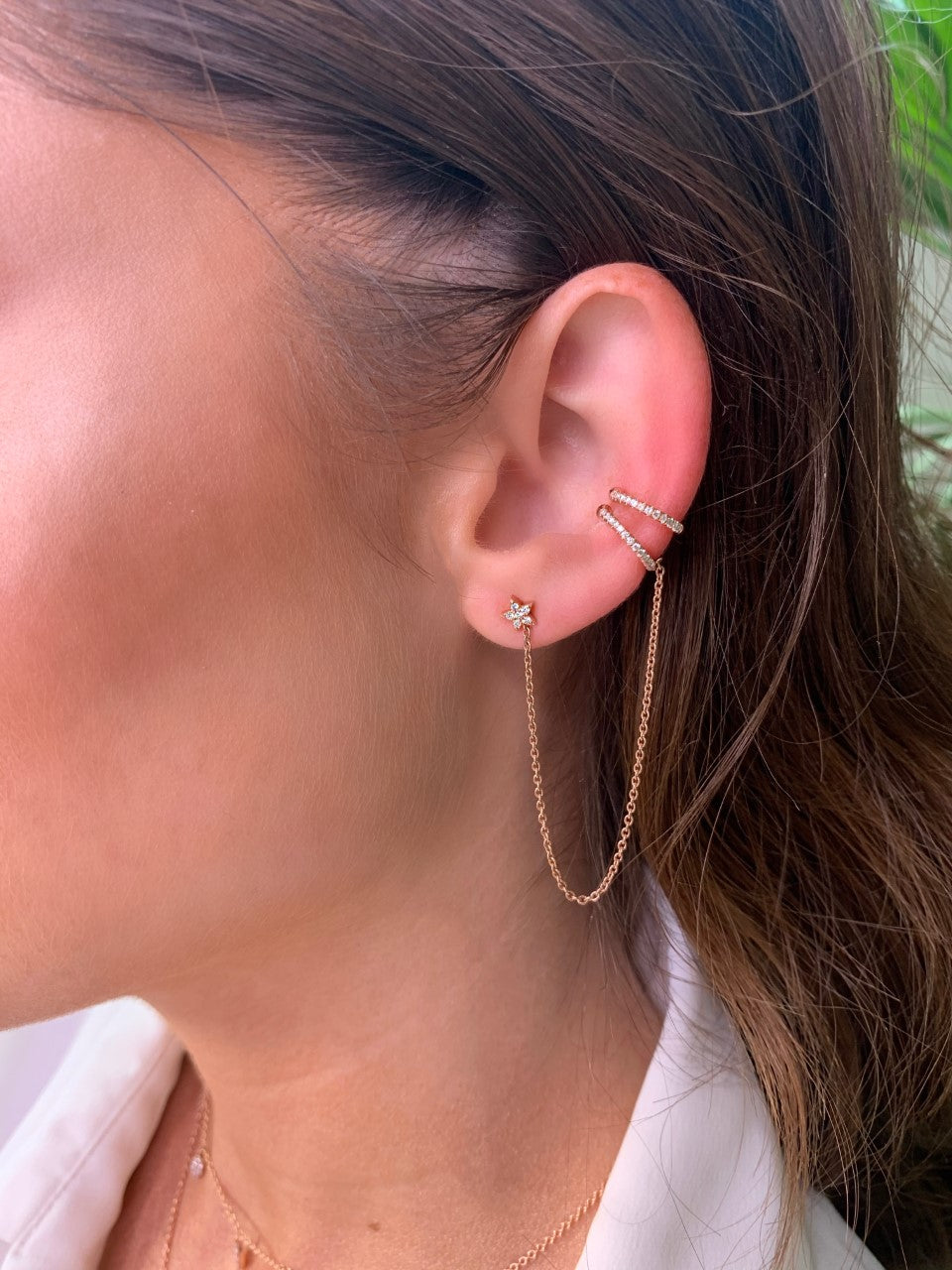 Helix Star Chain Earring