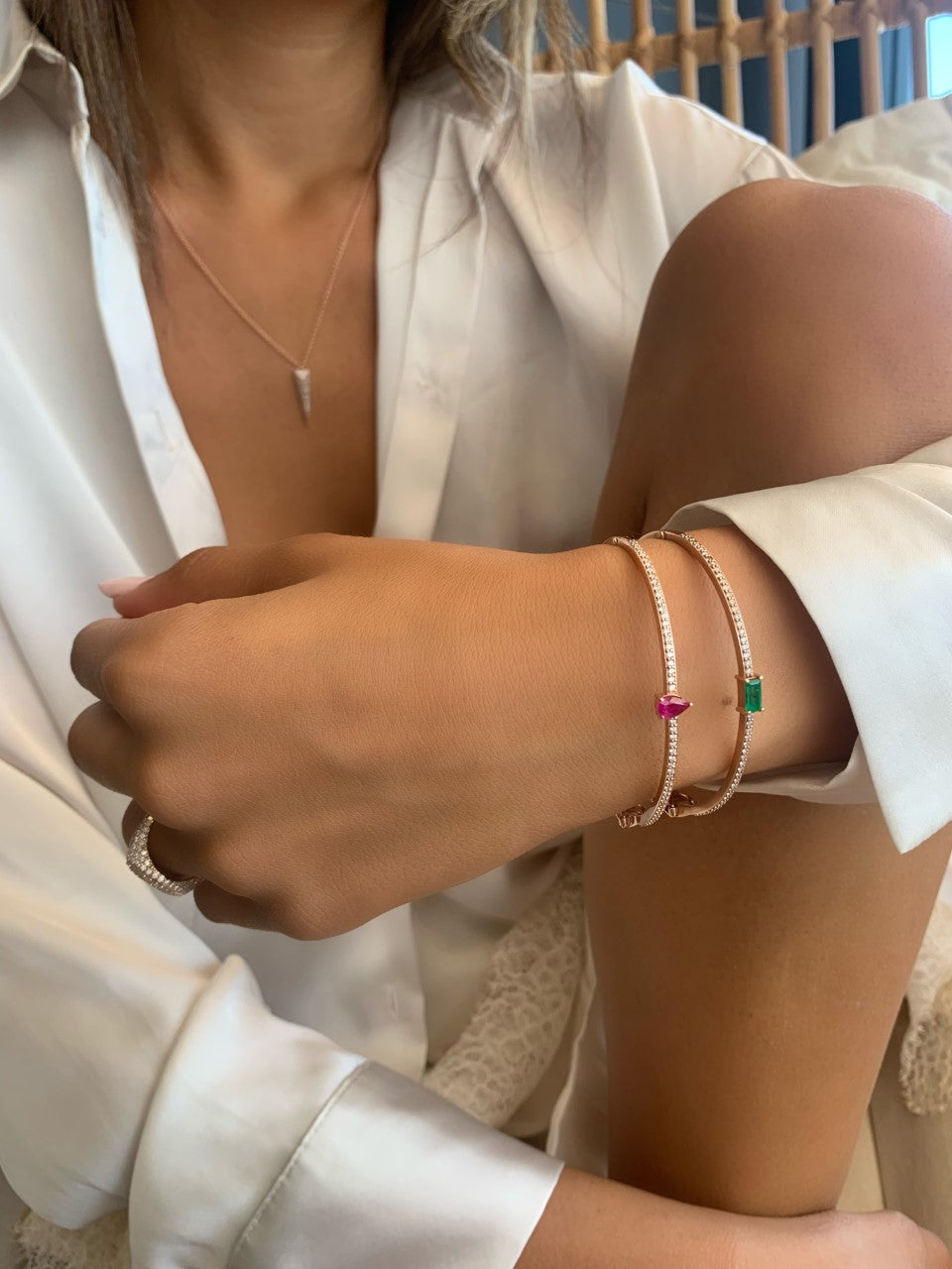 Pear Shape Rubi Diamond Bangle