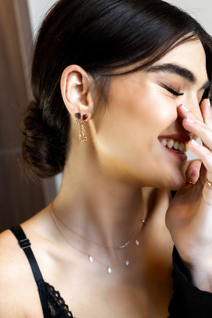 London Blue Topaz Chain Earrings