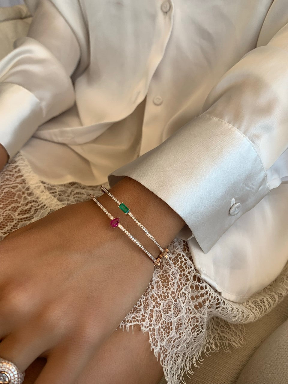 Emerald Diamond Bangle