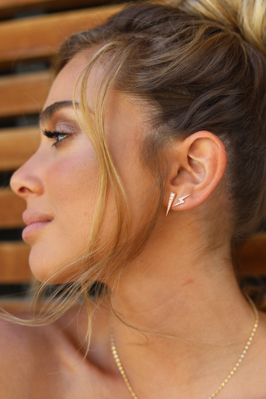 Triangle Diamond Stud Earring