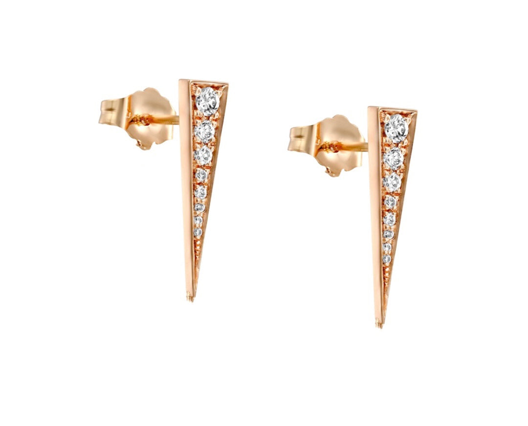 Triangle Diamond Stud Earring
